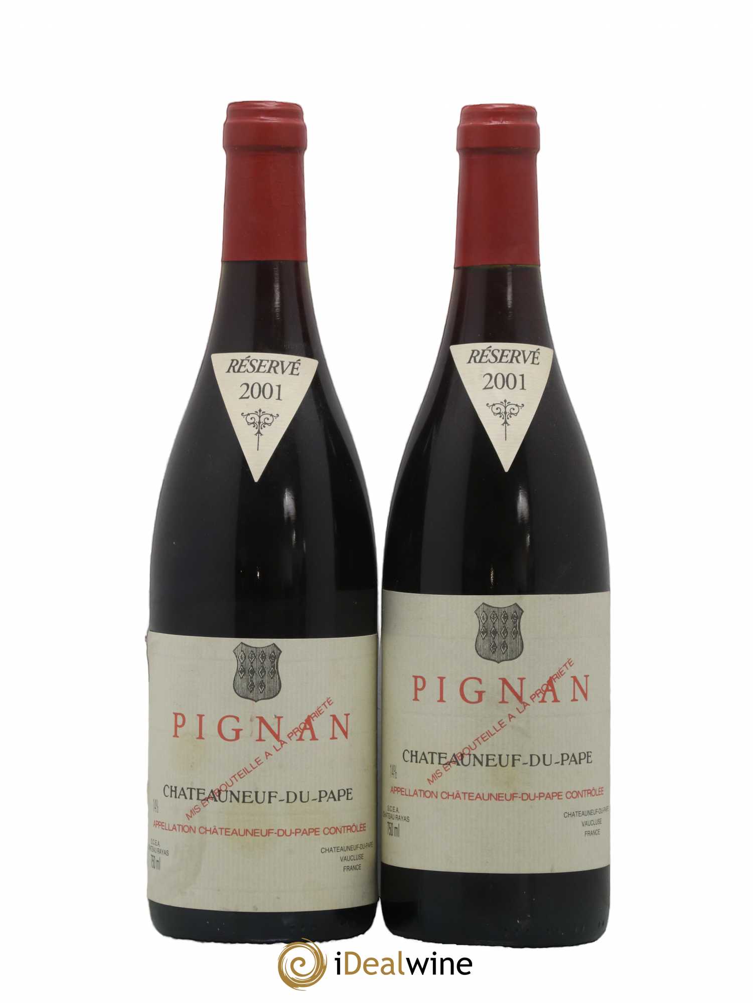 Châteauneuf-du-Pape Pignan Emmanuel Reynaud 2001 - Lot de 2 bouteilles - 0