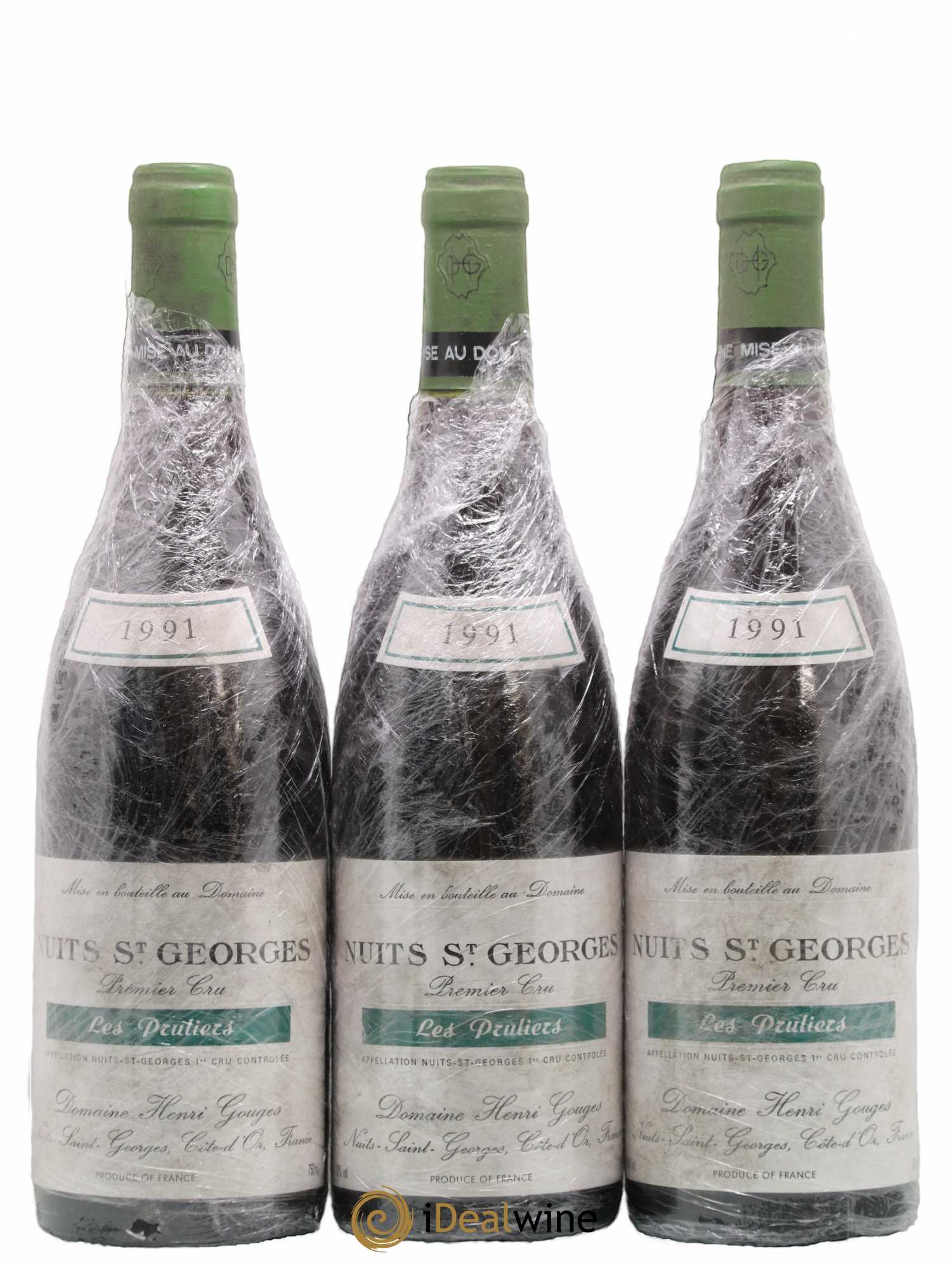 Nuits-Saint-Georges 1er Cru Les Pruliers Henri Gouges 1991 - Lot de 3 bouteilles - 0