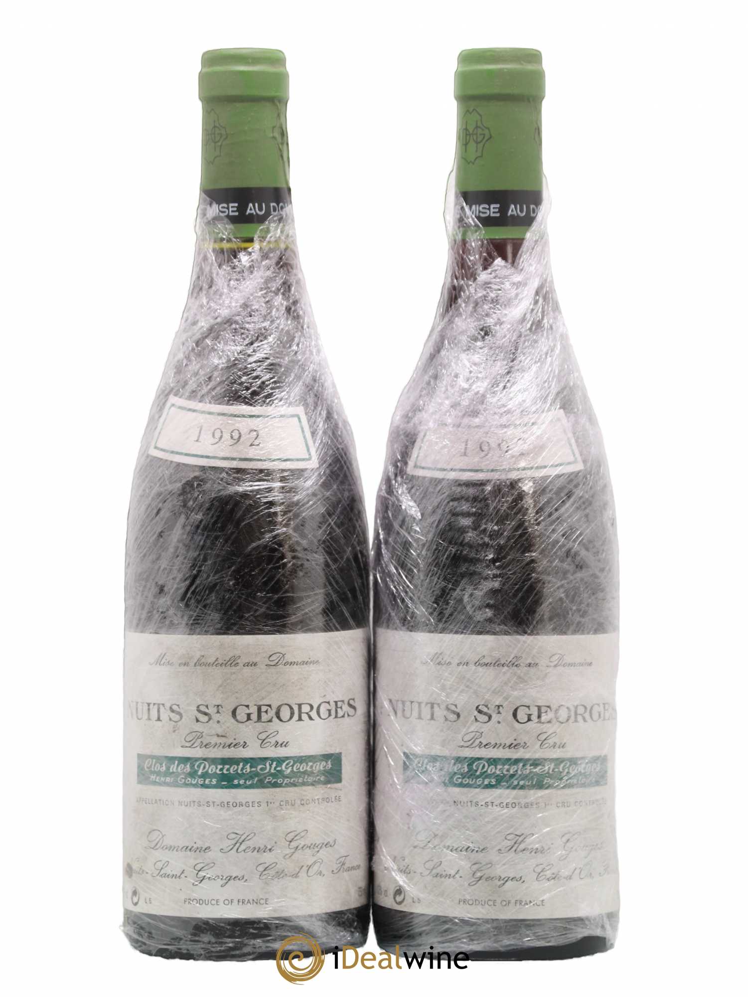 Nuits-Saint-Georges 1er Cru Clos des Porrets St Georges Henri Gouges 1992 - Posten von 2 Flaschen - 0