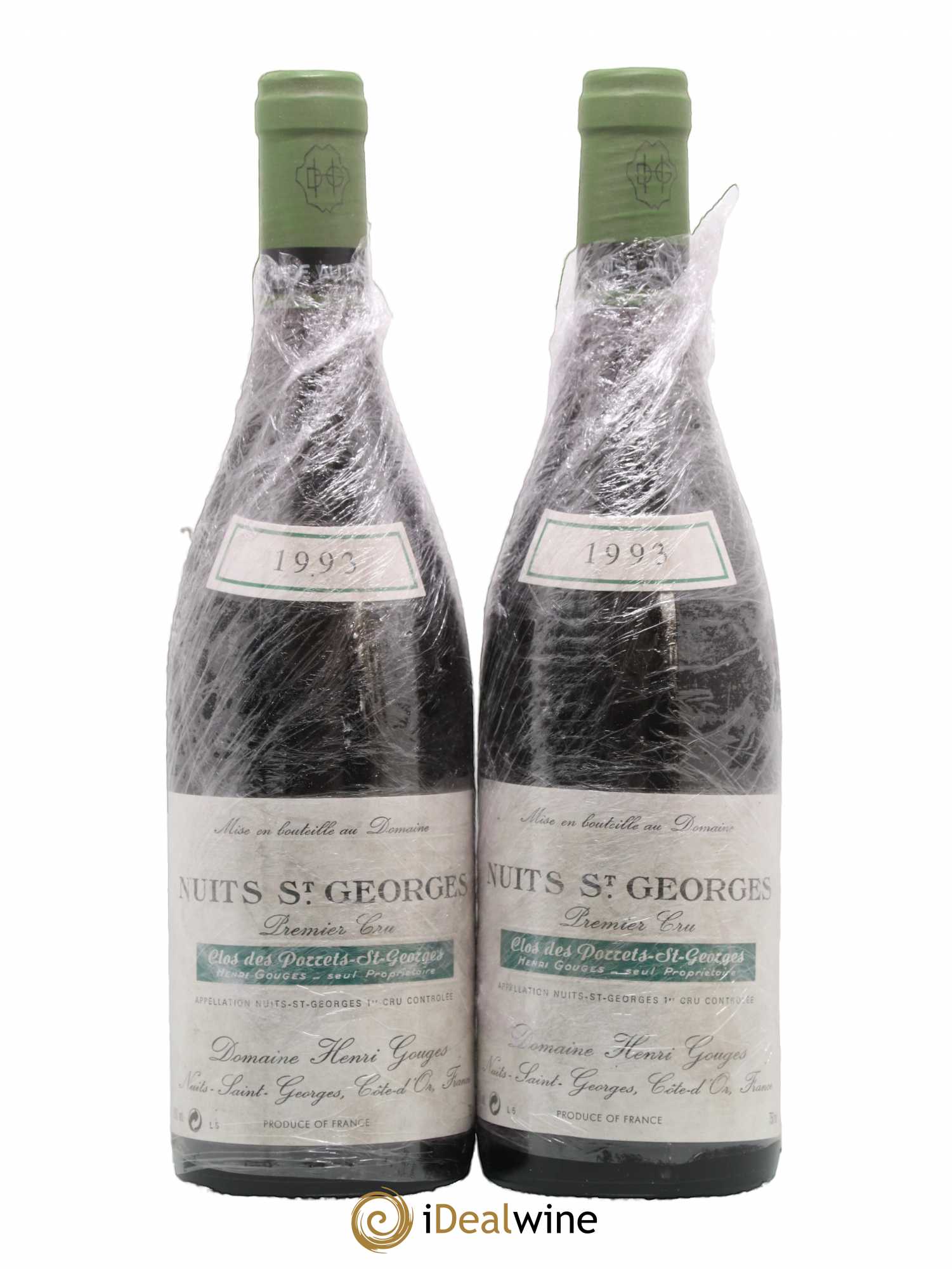 Nuits-Saint-Georges 1er Cru Clos des Porrets St Georges Henri Gouges 1993 - Lot de 2 bouteilles - 0