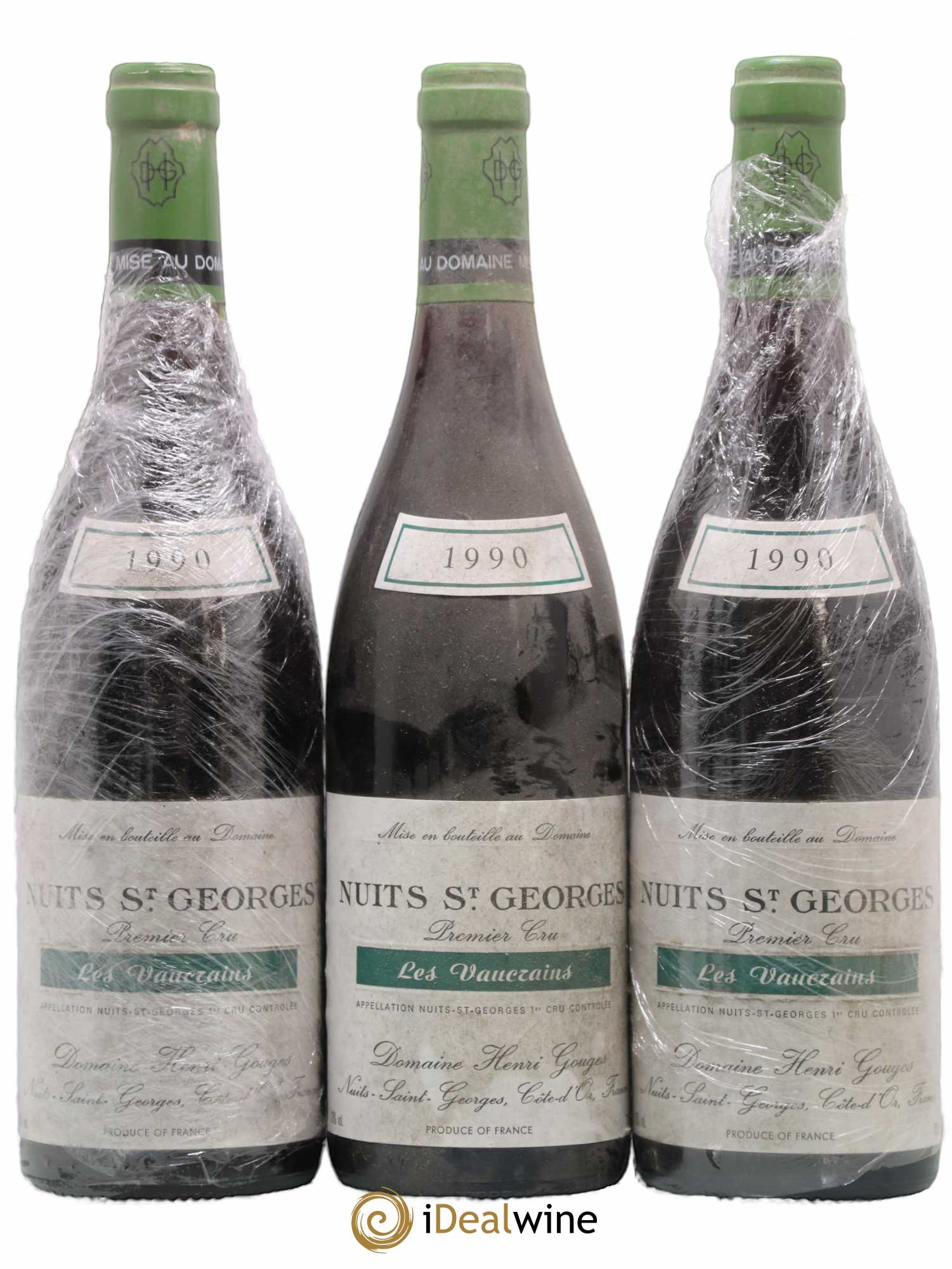 Nuits-Saint-Georges 1er Cru Les Vaucrains Henri Gouges 1990 - Lot de 3 bouteilles - 0