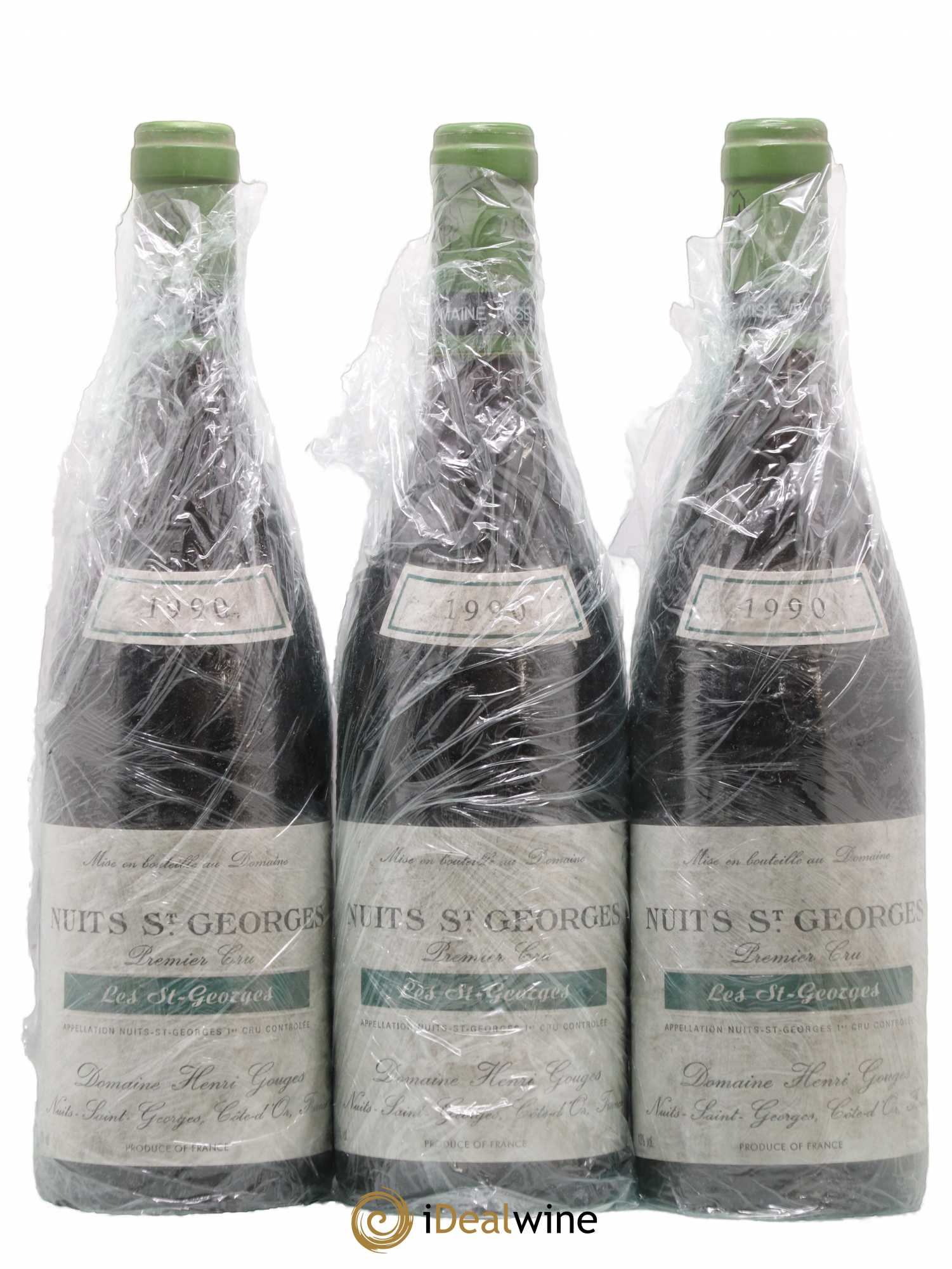 Nuits-Saint-Georges 1er Cru Les Saints Georges Henri Gouges 1990 - Posten von 3 Flaschen - 0