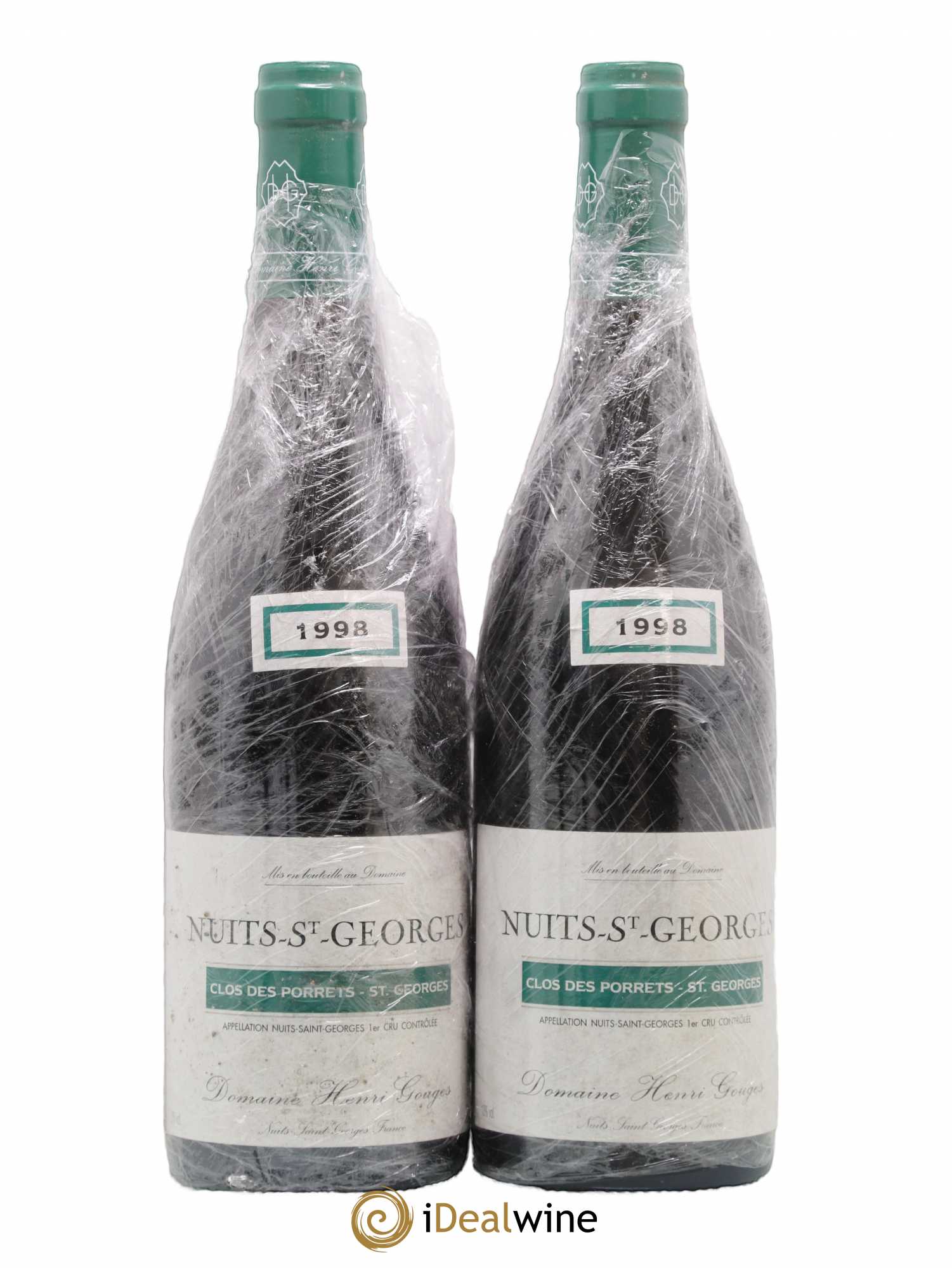 Nuits-Saint-Georges 1er Cru Clos des Porrets St Georges Henri Gouges 1998 - Lot de 2 bouteilles - 0