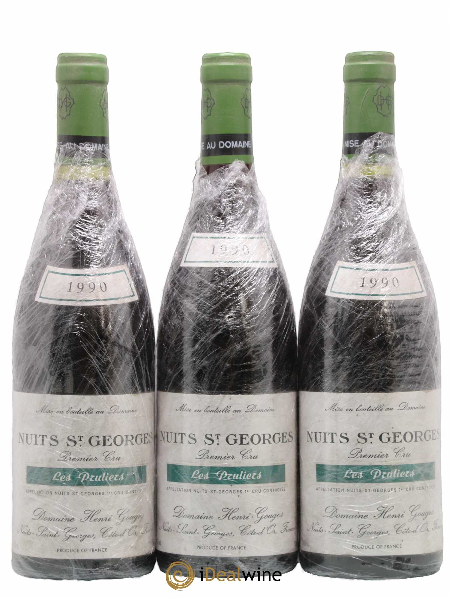 Nuits-Saint-Georges 1er Cru Les Pruliers Henri Gouges 1990 - Posten von 3 Flaschen - 0