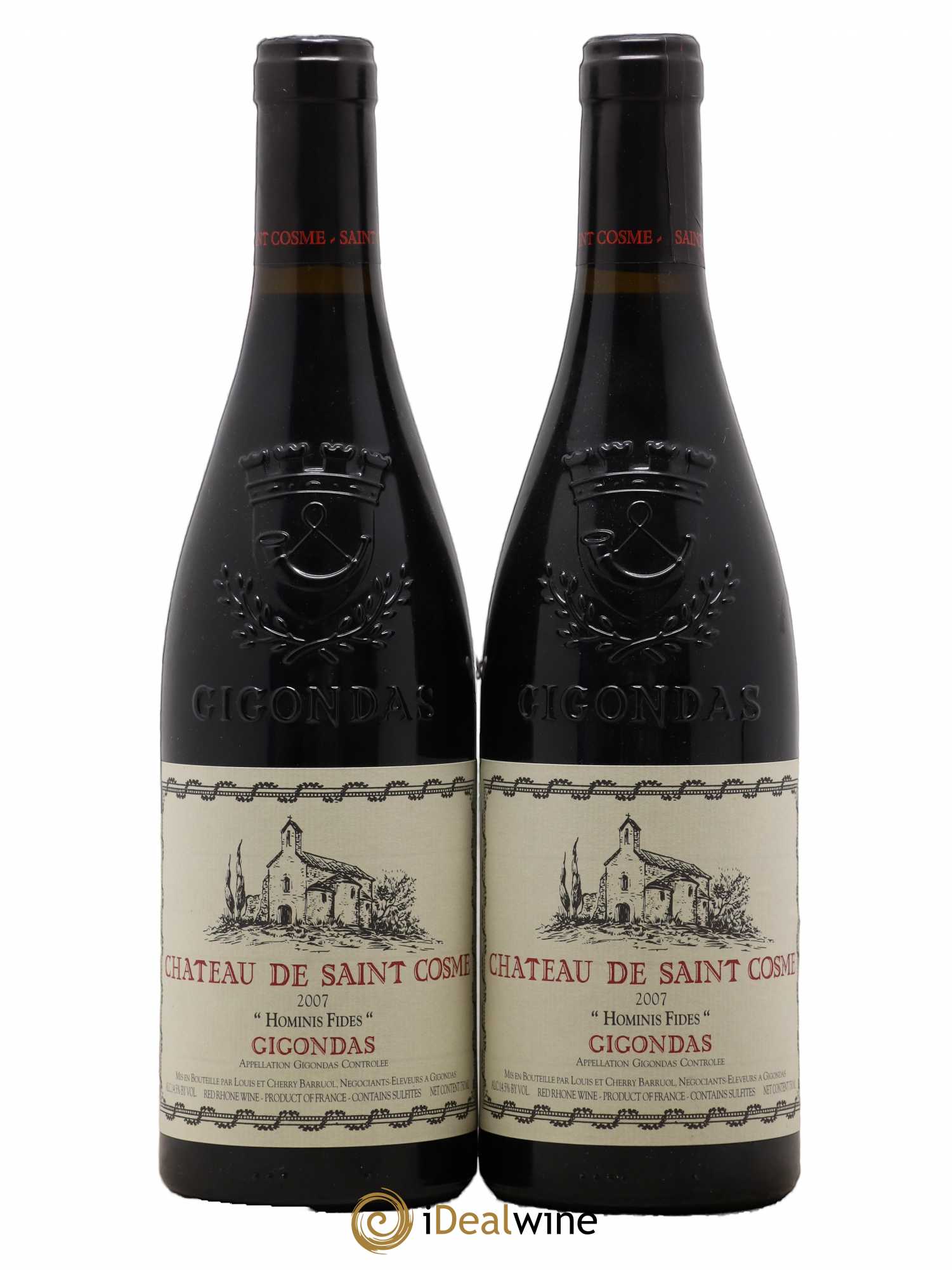 Gigondas Hominis Fides Saint Cosme 2007 - Lot de 2 bouteilles - 0