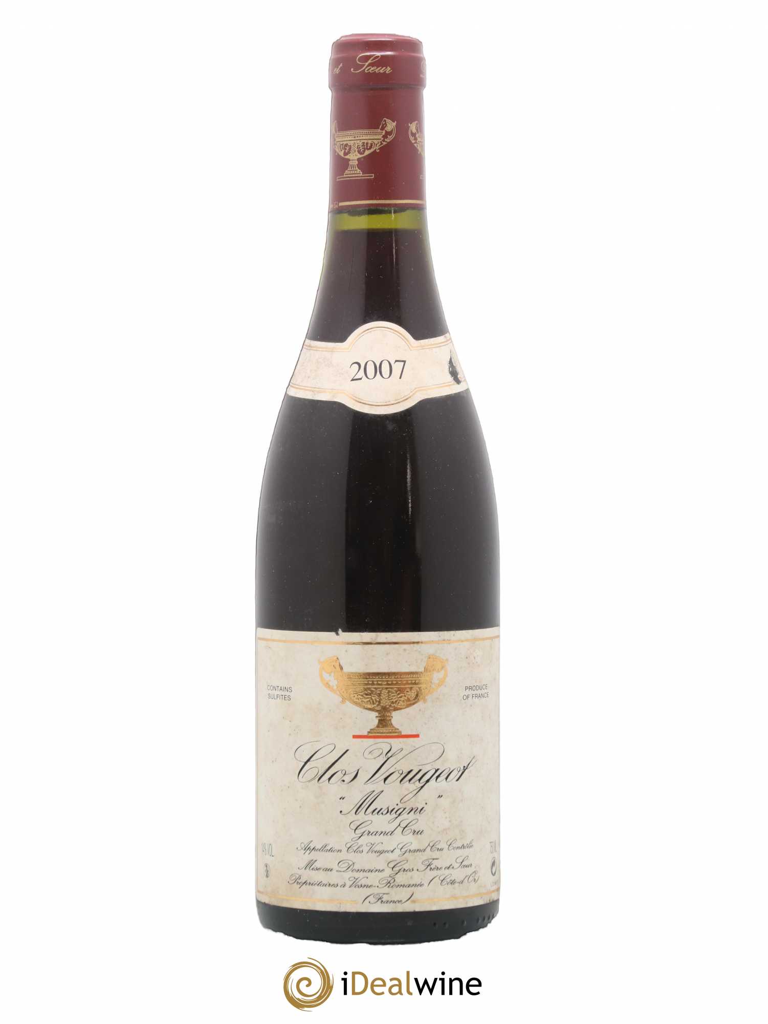 Clos de Vougeot Grand Cru Musigni Gros Frère & Soeur 2007 - Lot de 1 bouteille - 0