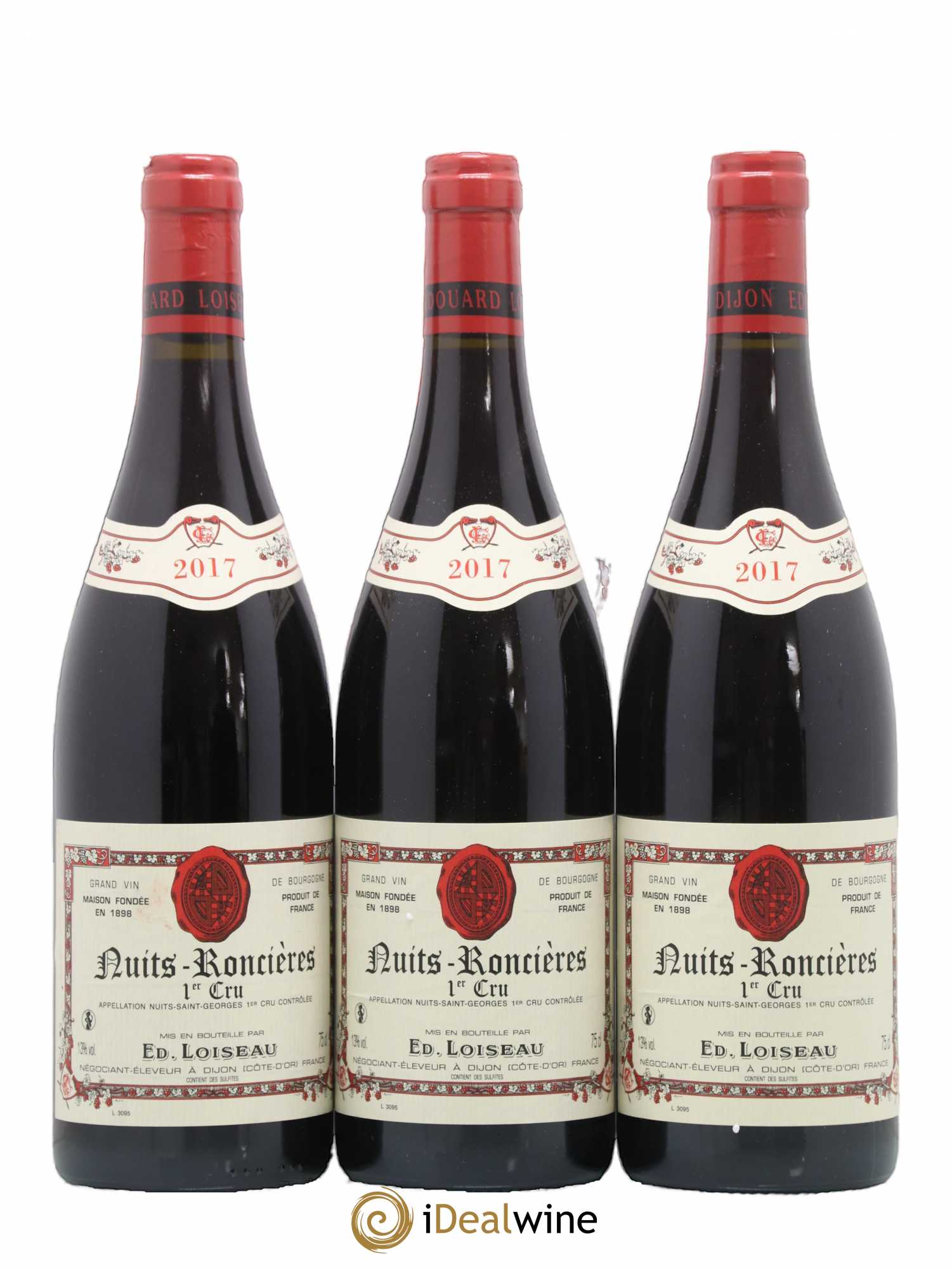 Nuits-Saint-Georges 1er Cru Les Roncières Maison Edouard Loiseau 2017 - Posten von 3 Flaschen - 0