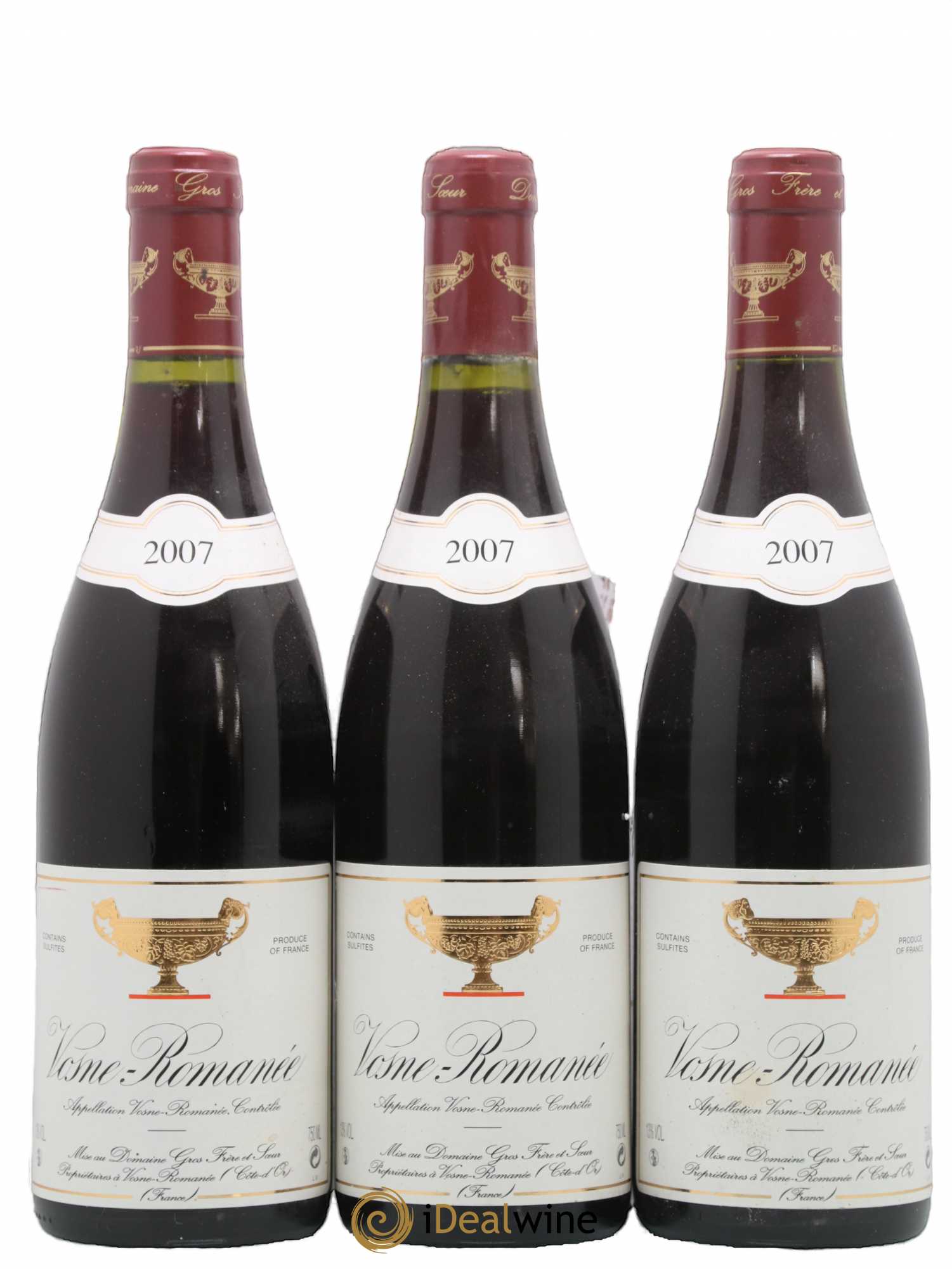 Vosne-Romanée Gros Frère & Soeur 2007 - Lot de 3 bouteilles - 0