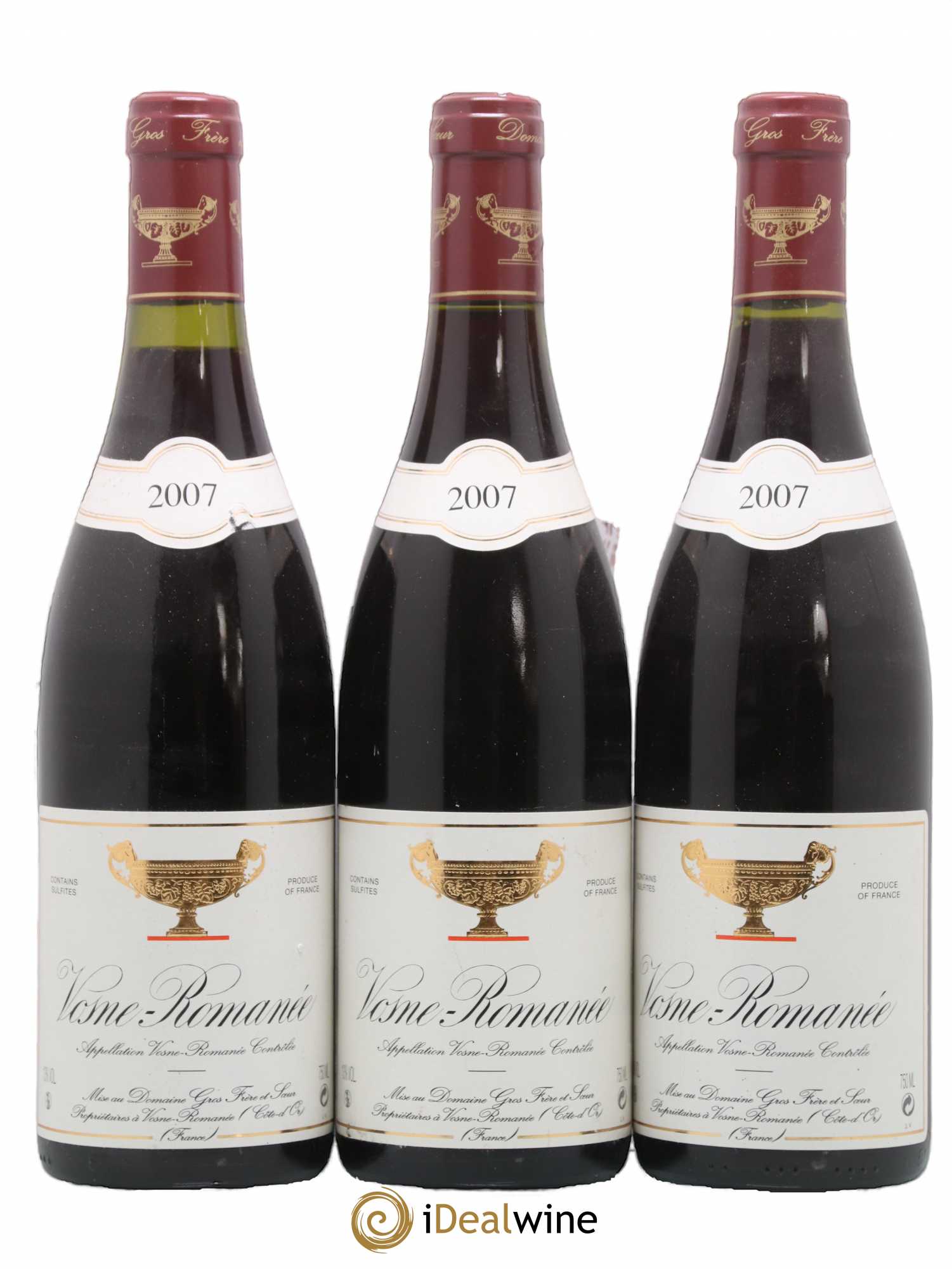 Vosne-Romanée Gros Frère & Soeur 2007 - Lot de 3 bouteilles - 0