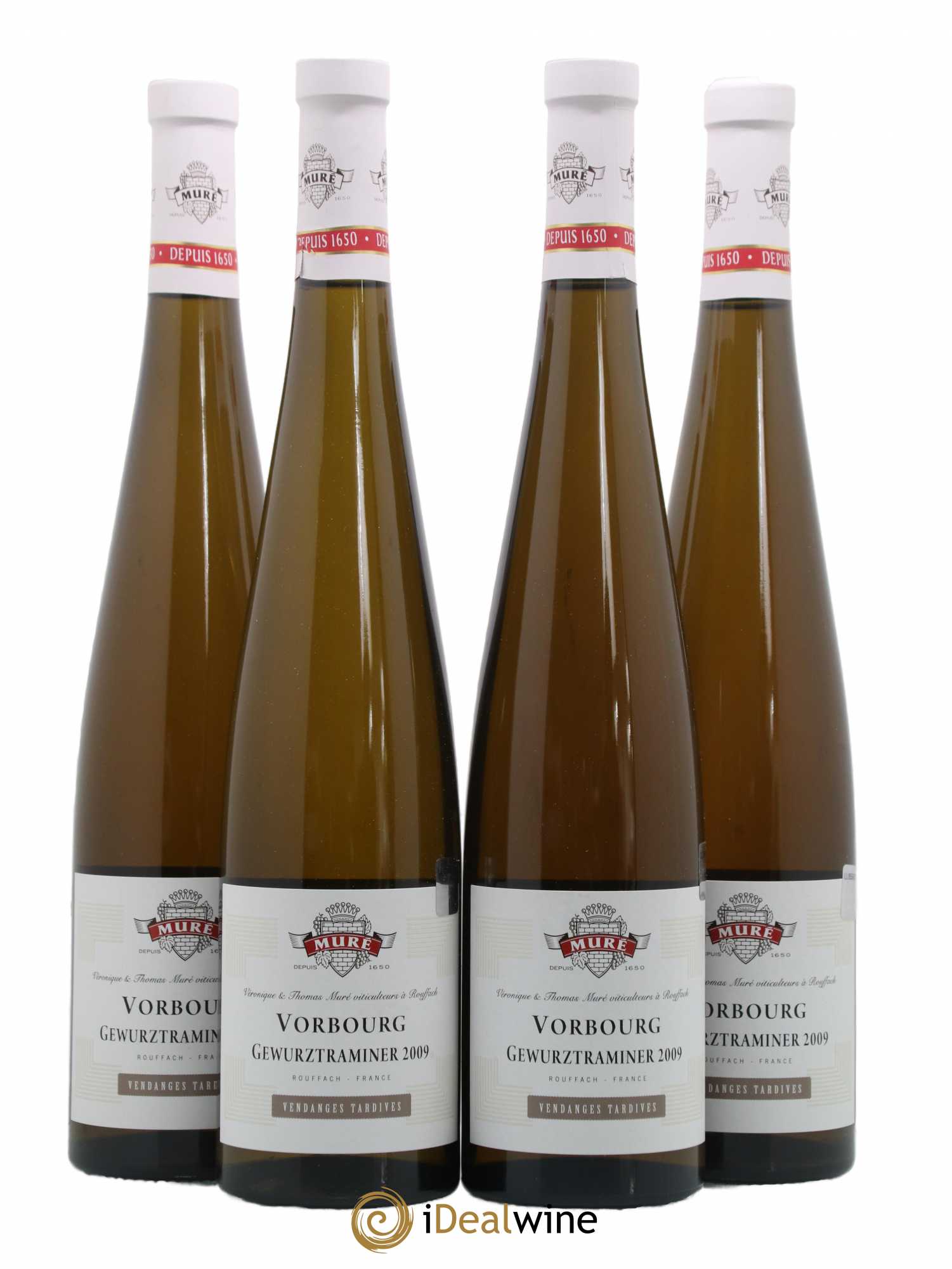 Gewurztraminer Vendanges Tardives Vorbourg Domaine Mure (sans prix de réserve) 2009 - Lotto di 4 bottiglie - 0