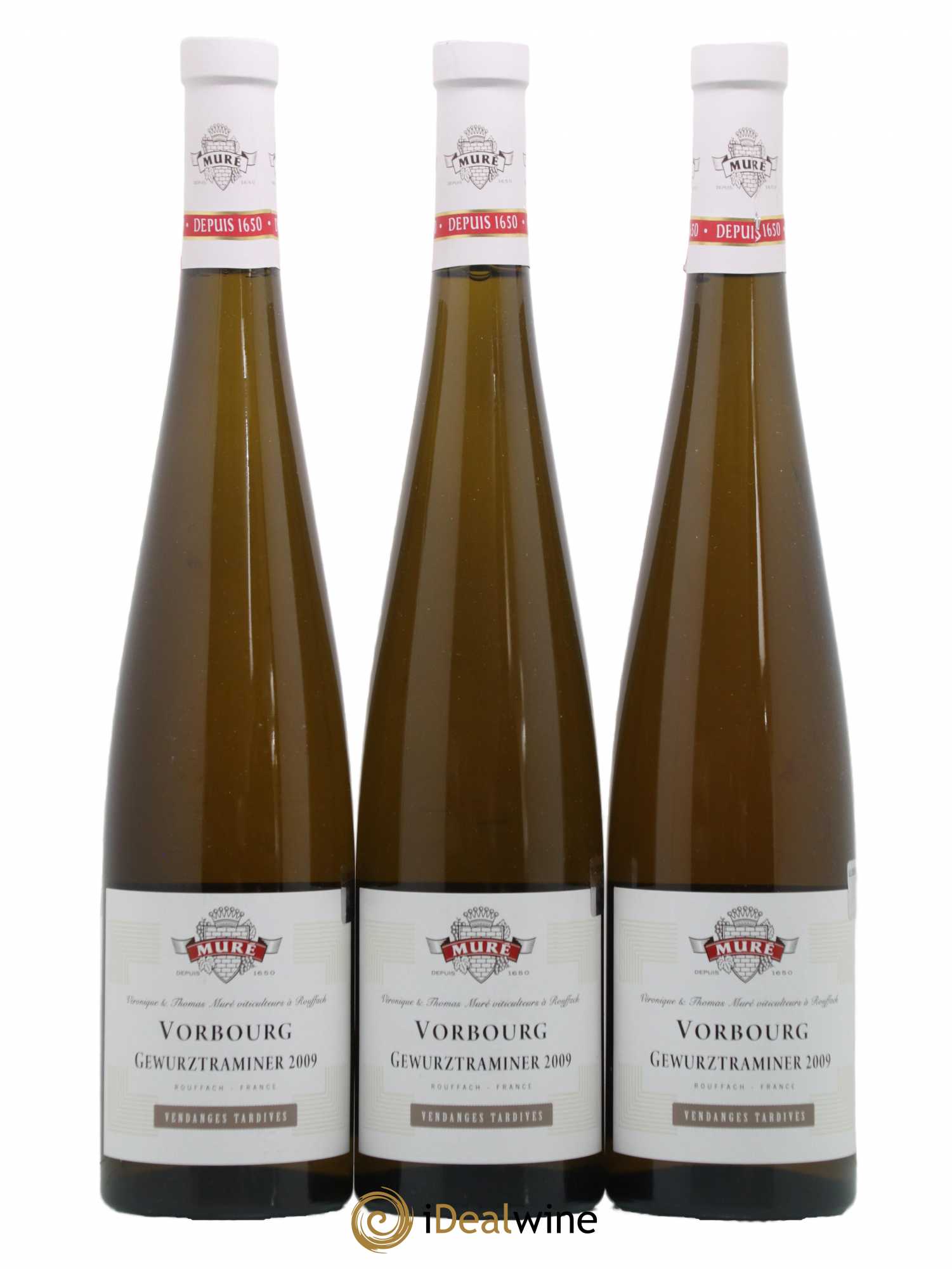 Gewurztraminer Vendanges Tardives Vorbourg Domaine Mure (sans prix de réserve) 2009 - Lotto di 3 bottiglie - 0