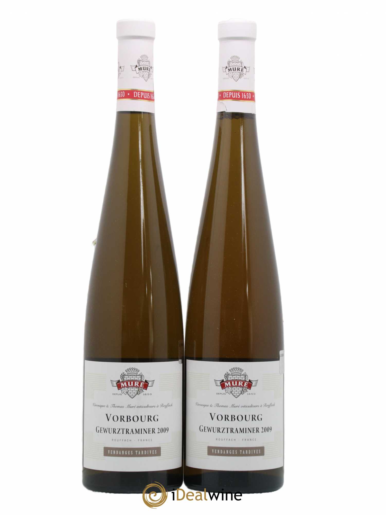 Gewurztraminer Vendanges Tardives Vorbourg Domaine Mure (sans prix de réserve) 2009 - Lotto di 2 bottiglie - 0