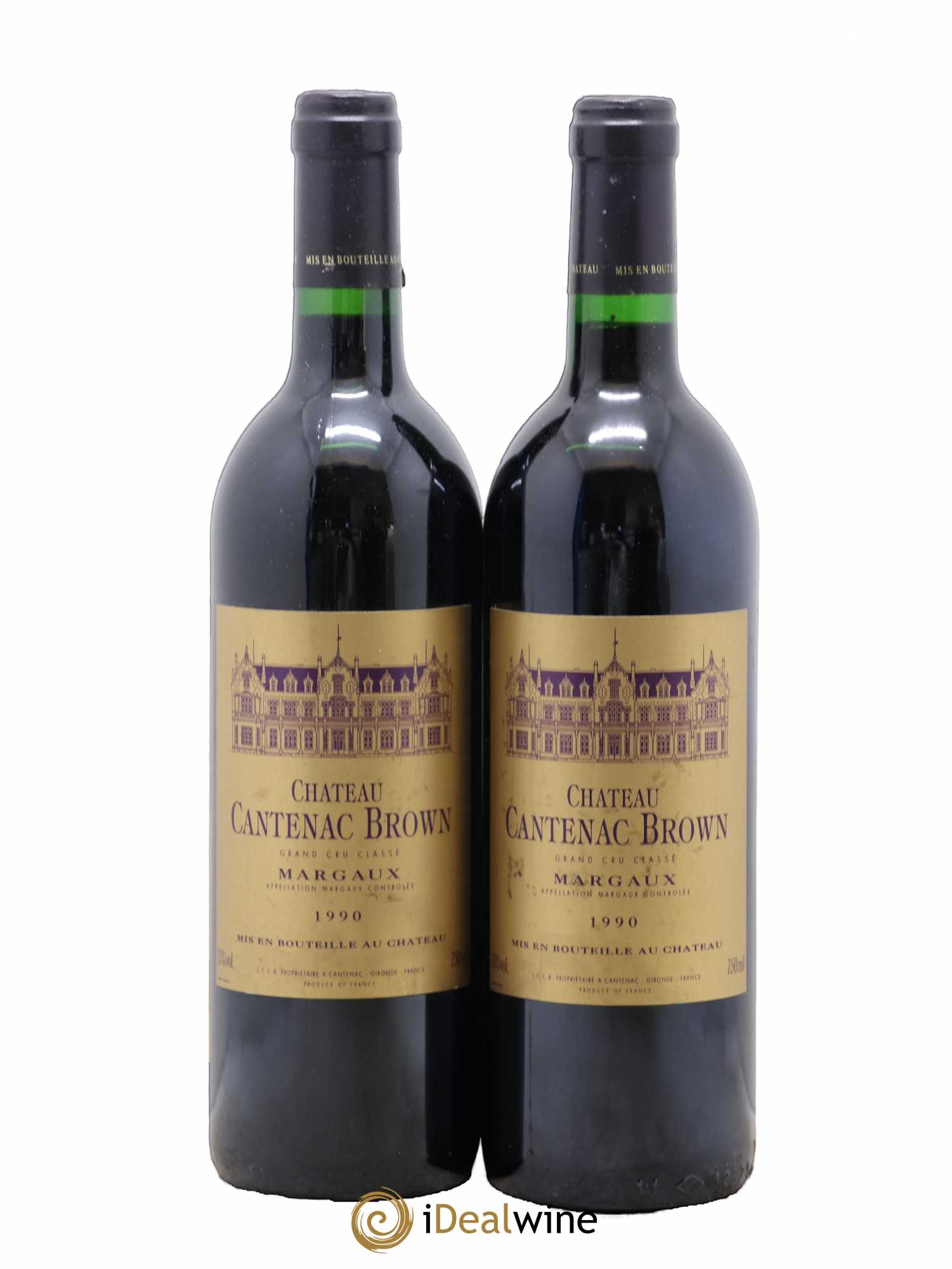 Château Cantenac Brown 3ème Grand Cru Classé 1990 - Lot de 2 bouteilles - 0