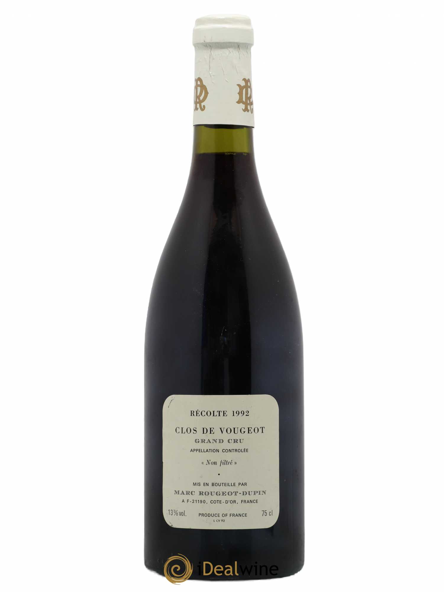 Clos de Vougeot Grand Cru Marc Rougeot-Dupin 1992 - Lot de 1 bouteille - 1