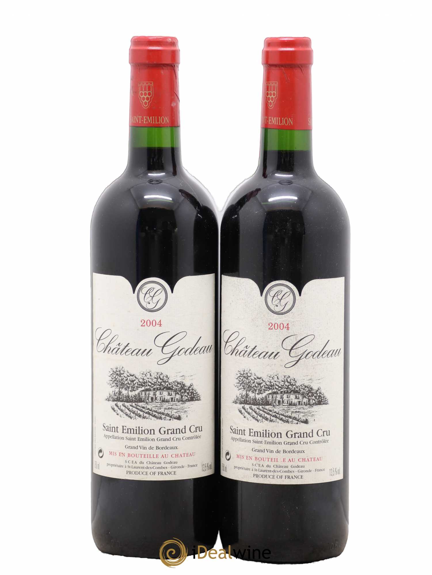 Saint-Émilion Grand Cru Château Godeau 2004 - Lotto di 2 bottiglie - 0