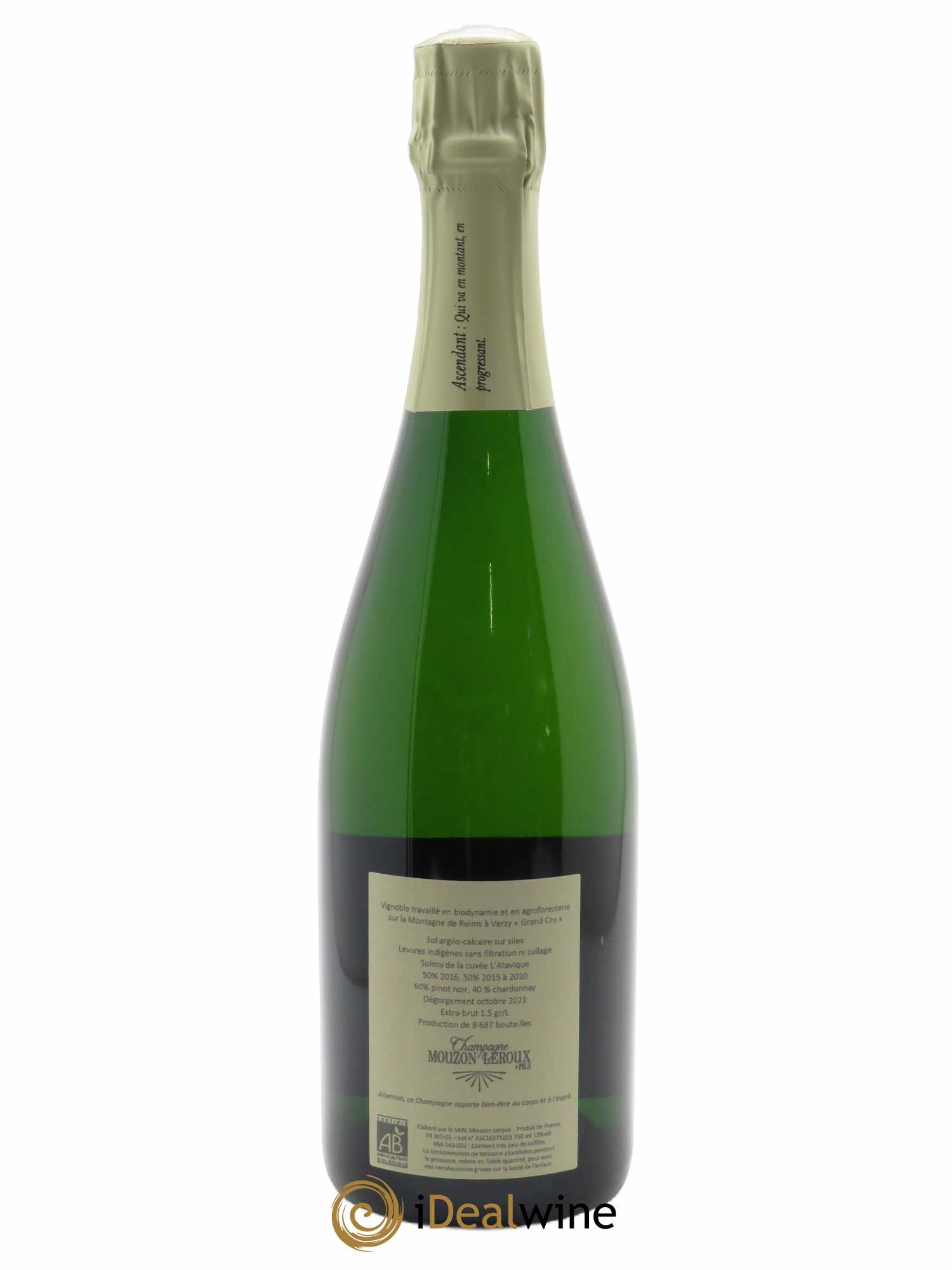 L'Ascendant Verzy Grand Cru Extra-Brut Mouzon-Leroux - Lot of 1 bottle - 1