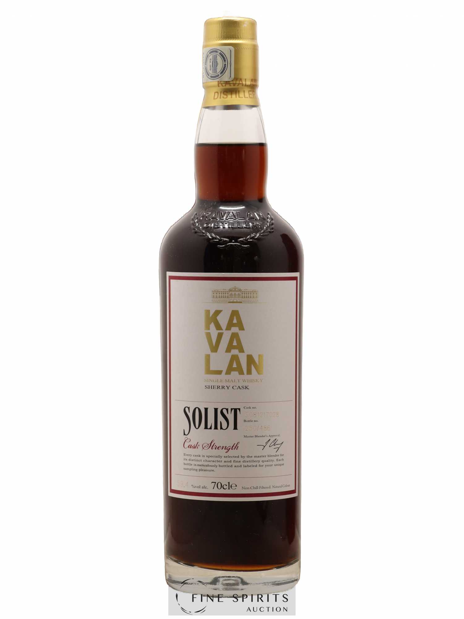 Kavalan Of. Solist Sherry Cask n°S081217028 - One of 486 - bottled 2017 Cask Strength - Lot de 1 bouteille - 1
