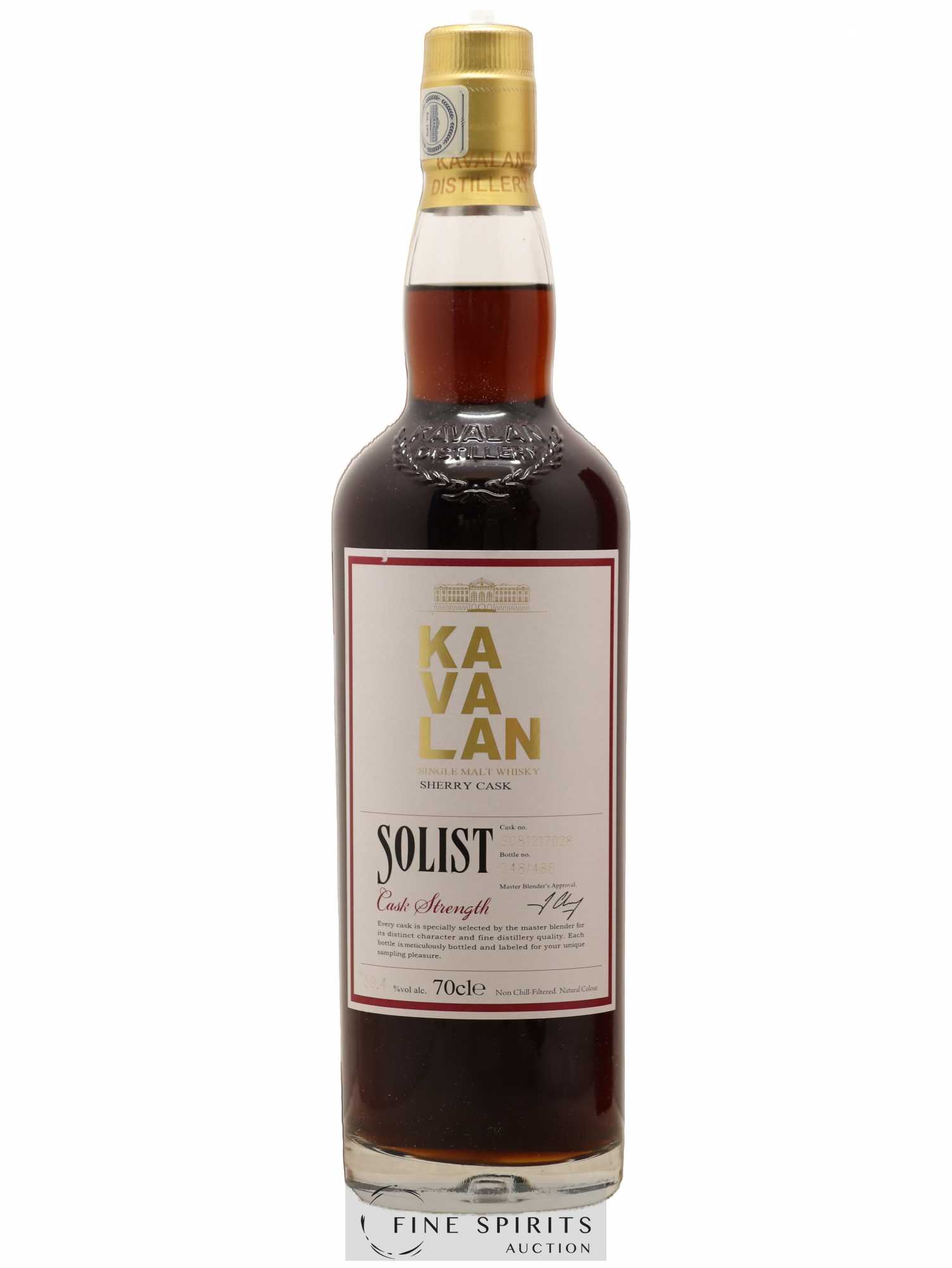 Kavalan Of. Solist Sherry Cask n°S081217028 - One of 486 - bottled 2017 Cask Strength - Lot de 1 bouteille - 1