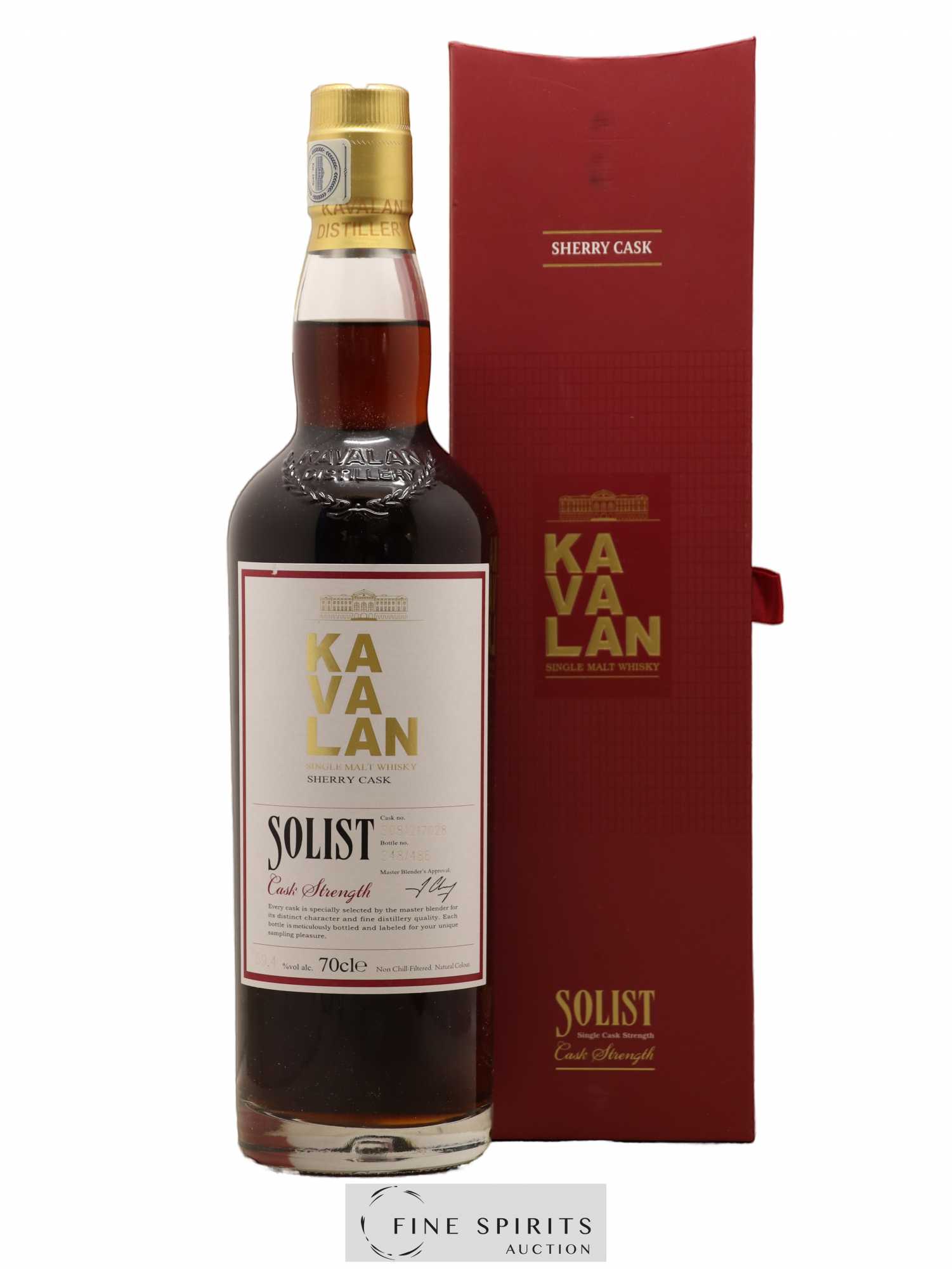 Kavalan Of. Solist Sherry Cask n°S081217028 - One of 486 - bottled 2017 Cask Strength - Lot de 1 bouteille - 0