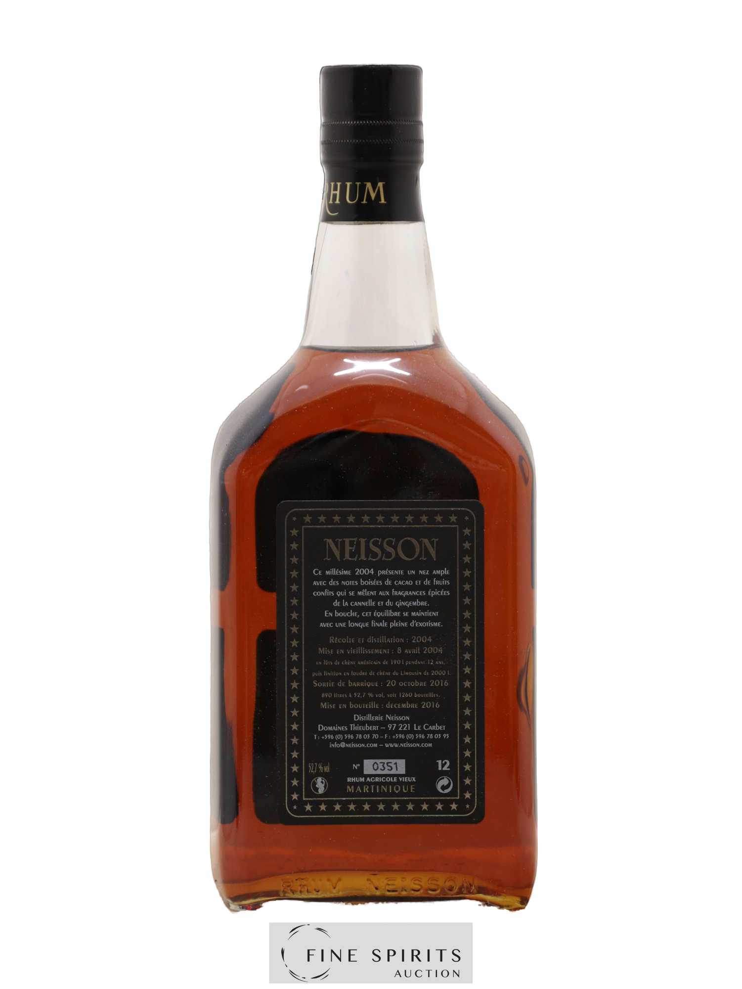Neisson 12 years 2004 Of. Batch 3 - One of 1260 - bottled 2016 - Lot de 1 bouteille - 1