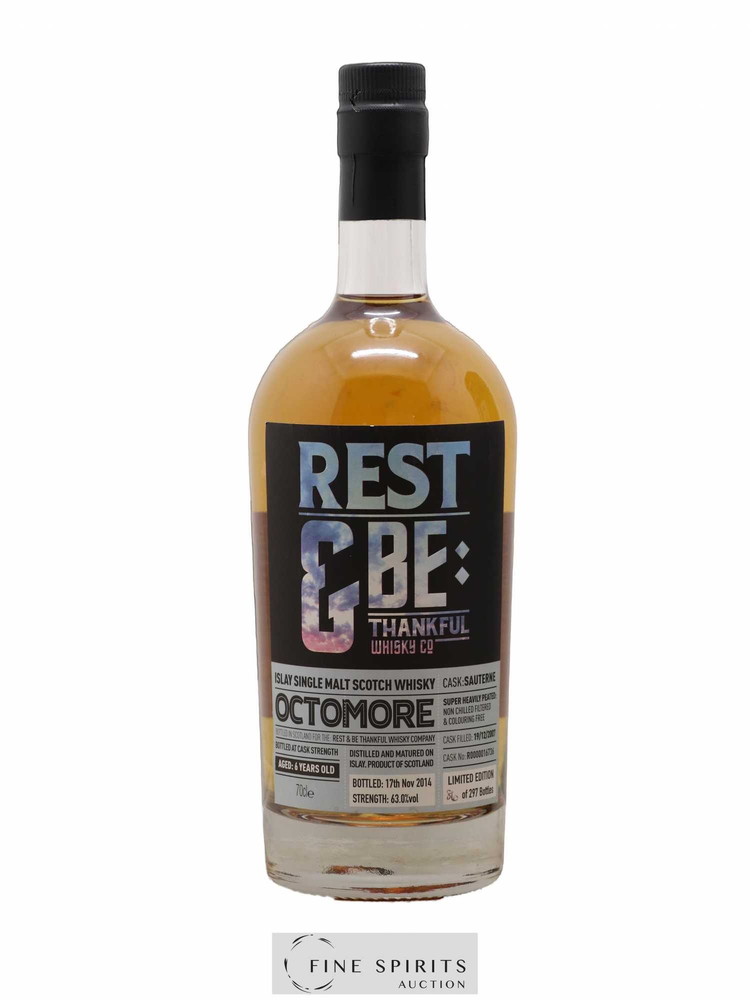 Octomore 6 years 2007 Rest & Be Thankful Sauterne Cask n°R0000016736 - One of 297 - bottled 2014 Limited Edition - Lot de 1 bouteille - 1
