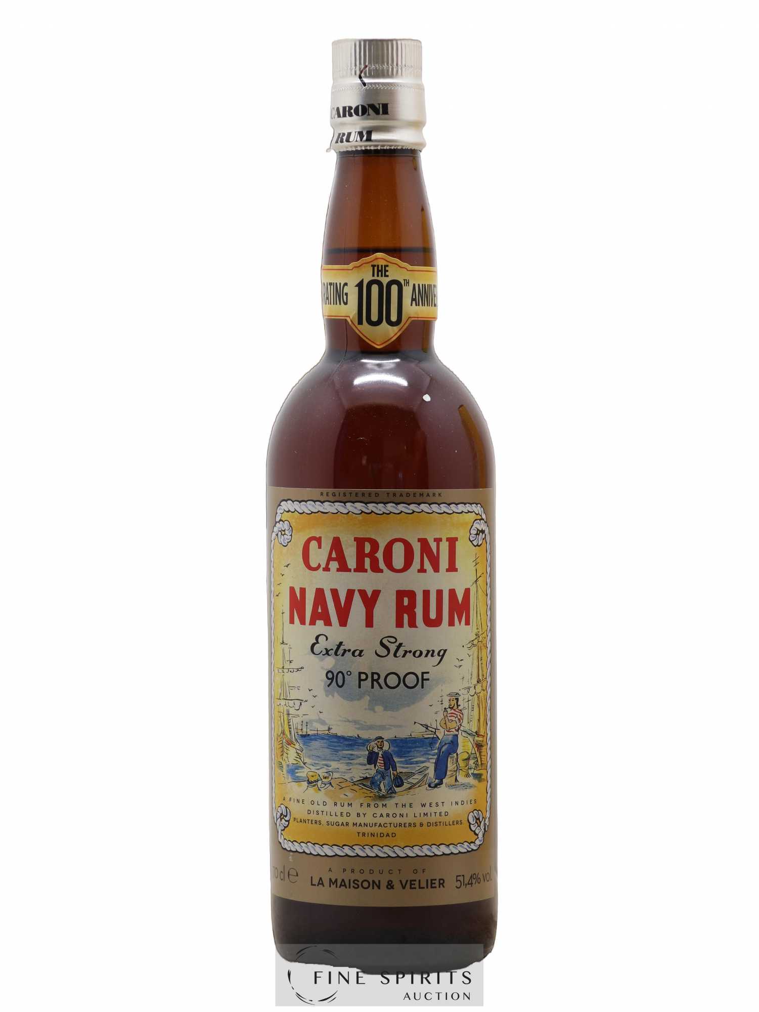 Caroni 18 years Velier Navy Rum 90° Proof - bottled 2018 Celebrating the 100th Anniversary Extra Strong - Lot de 1 bouteille - 1