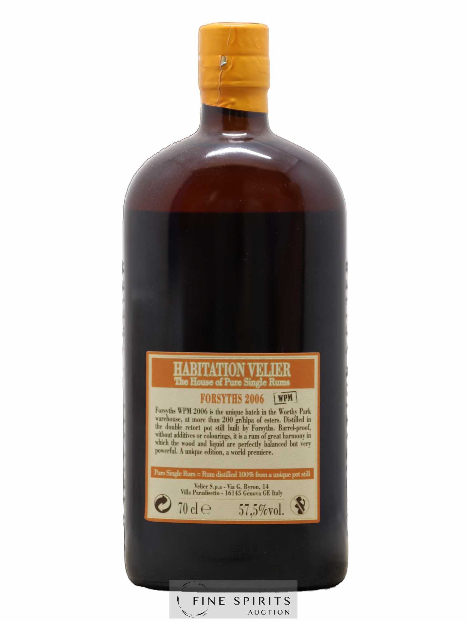Forsyths 11 years 2006 Velier WPM bottled 2017 Habitation Velier - Lot de 1 bouteille - 1