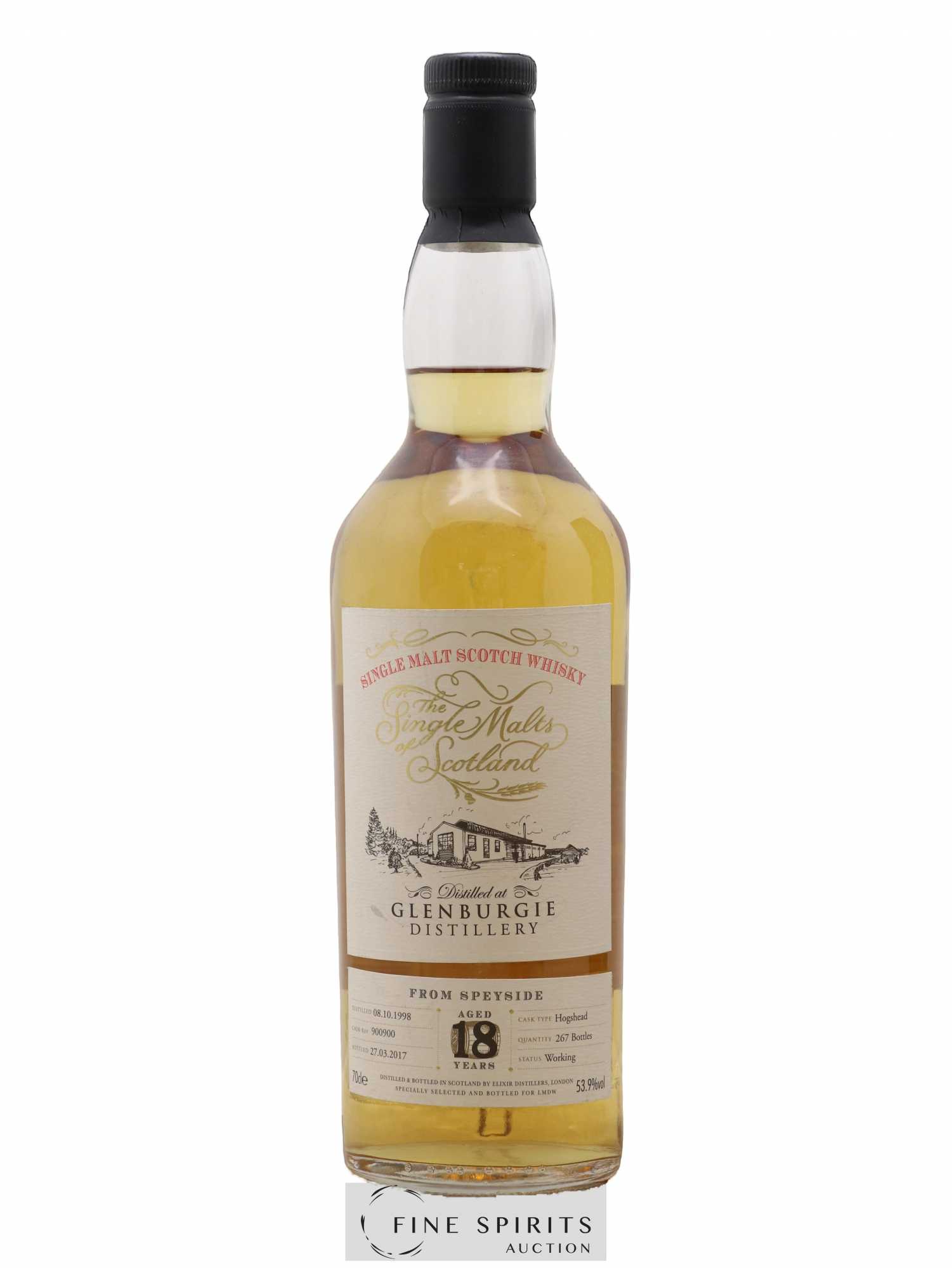 Glenburgie 18 years 1998 Elixir Distillers Hogshead Cask n°900900 - One of 267 - bottled 2017 LMDW The Single Malts of Scotland - Lot de 1 bouteille - 1