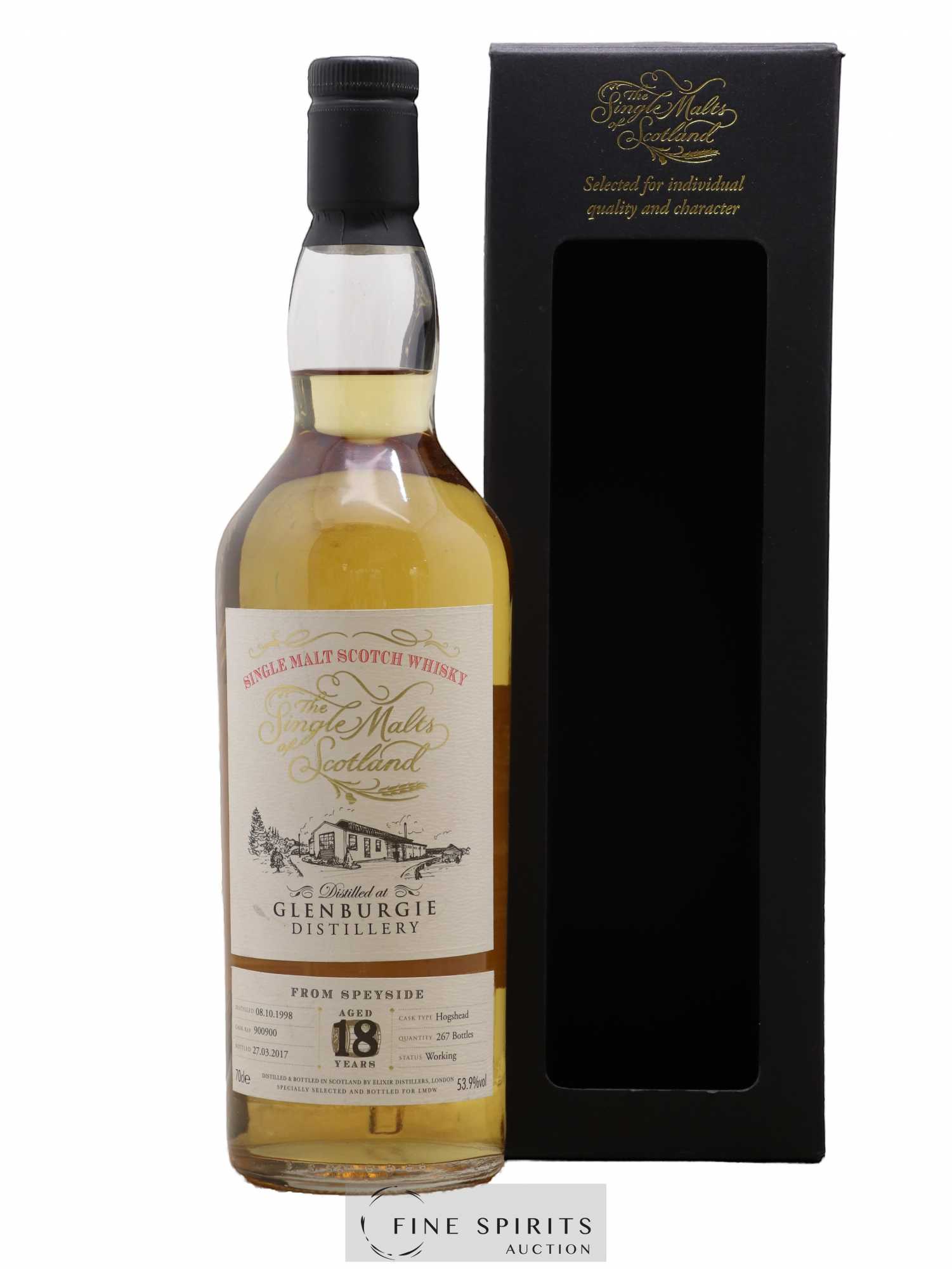Glenburgie 18 years 1998 Elixir Distillers Hogshead Cask n°900900 - One of 267 - bottled 2017 LMDW The Single Malts of Scotland - Lot de 1 bouteille - 0