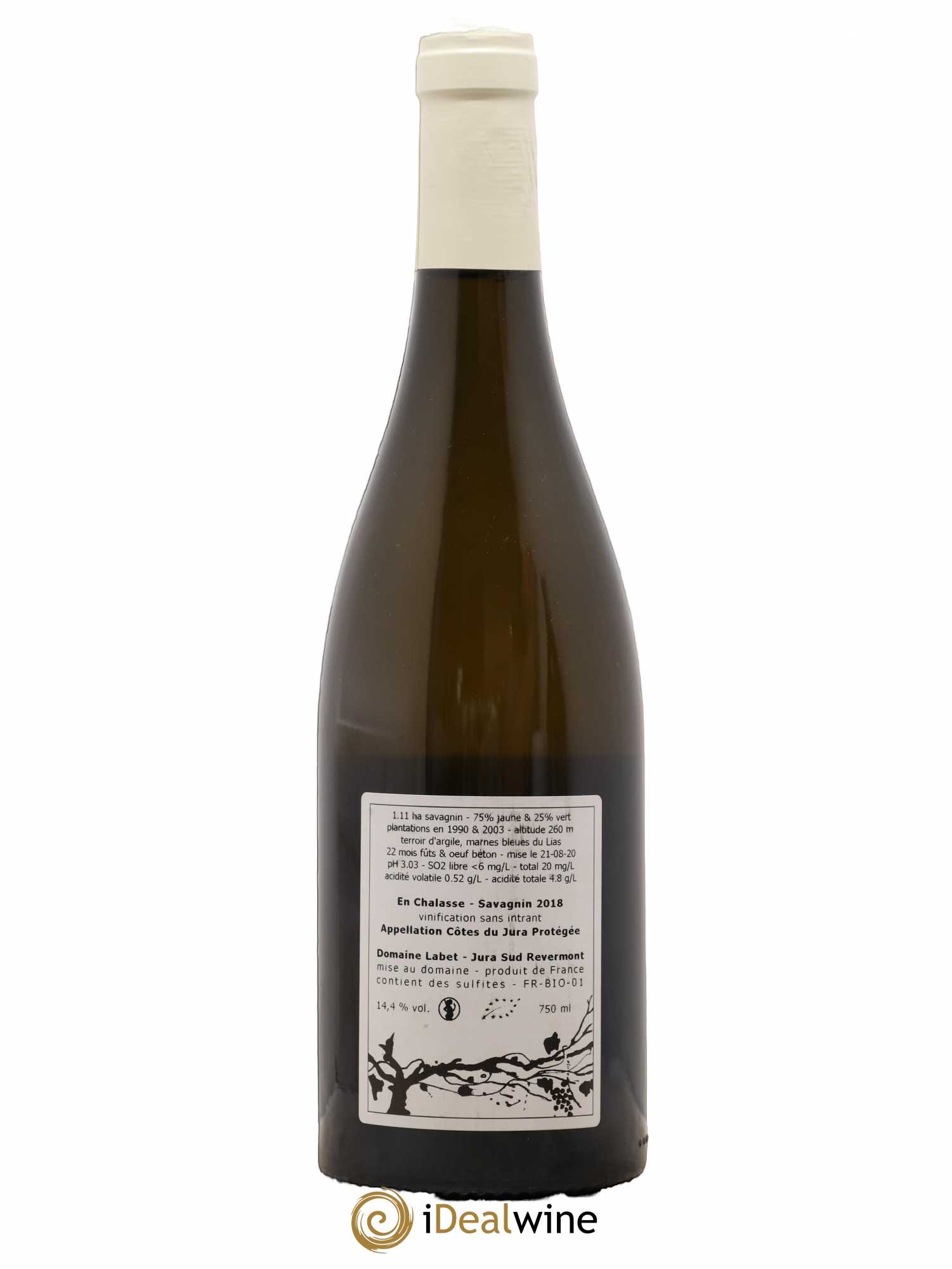 Côtes du Jura Fleur de Savagnin En Chalasse Romain - Julien - Charline Labet 2018 - Lot de 1 bouteille - 1