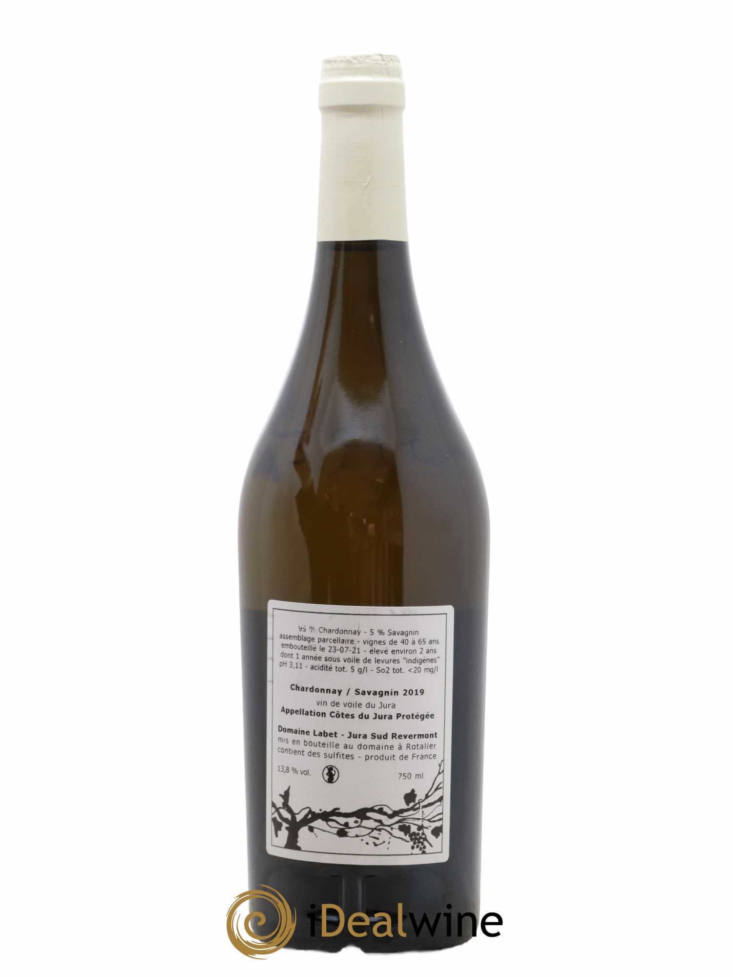 Côtes du Jura Vin de Voile Chardonnay-Savagnin cuvée de garde Romain - Julien - Charline Labet 2019 - Lot de 1 bouteille - 1