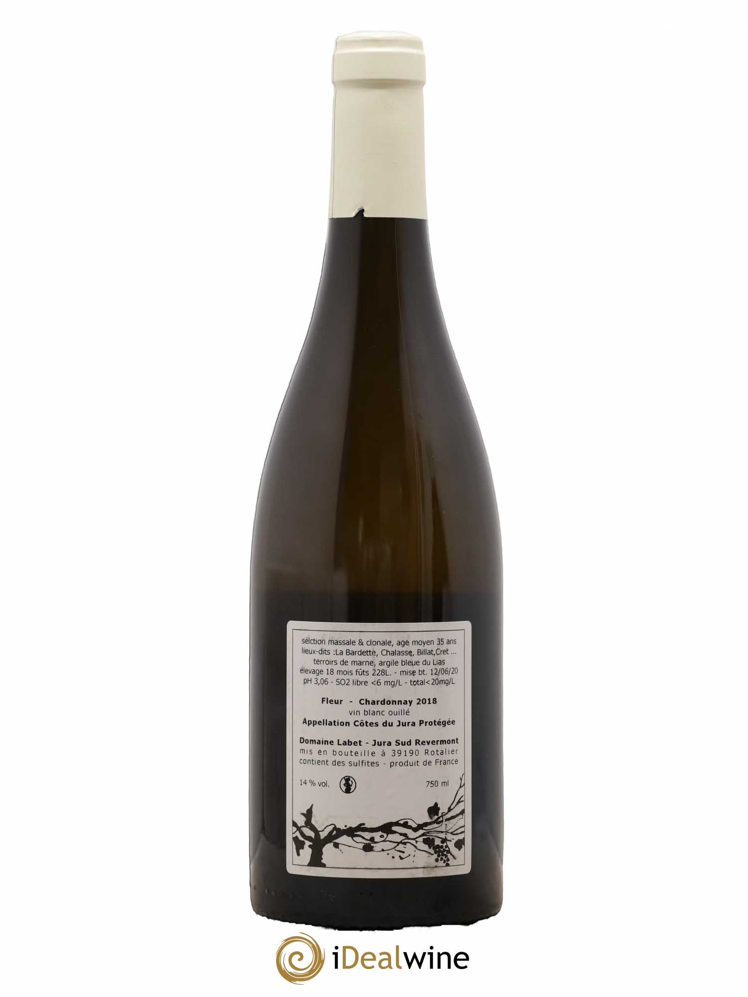 Côtes du Jura Chardonnay Fleur Romain - Julien - Charline Labet 2018 - Lot de 1 bouteille - 1