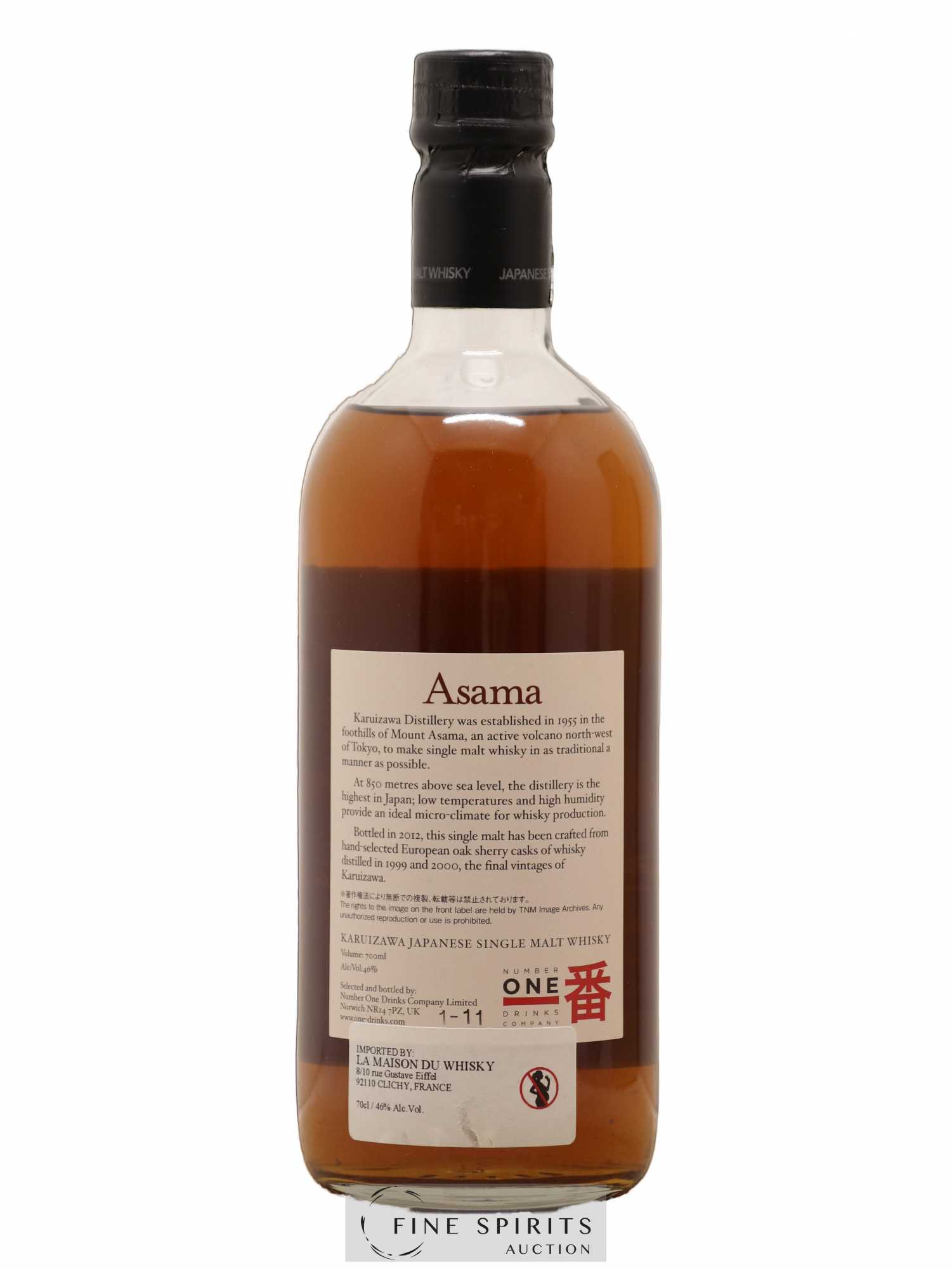 Asama Number One Drinks Karuizawa 1999 - 2000 bottled 2012 - Lot de 1 bouteille - 2