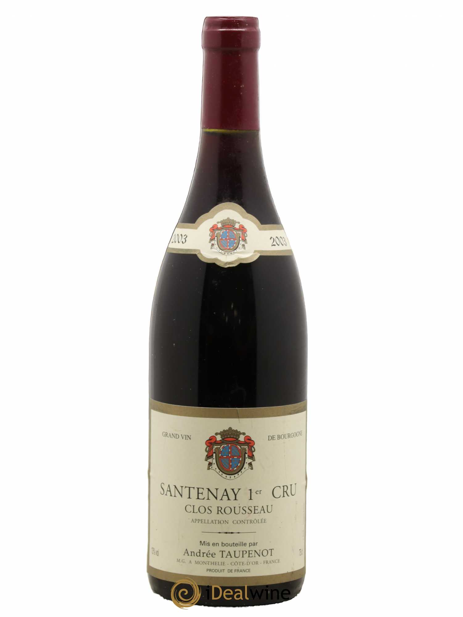 Santenay 1er Cru Clos Rousseau Andree Taupenot 2003 - Lot de 1 bouteille - 0