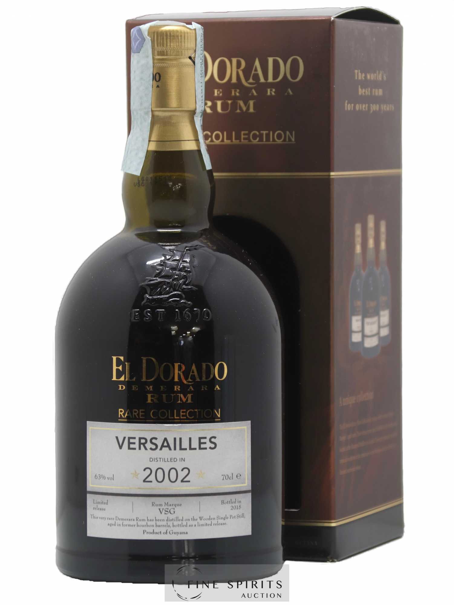 El Dorado 12 years 2002 Of. Rare Collection Versailles Rum Marque VSG - bottled in 2015 Limited Release - Lot de 1 bouteille - 0