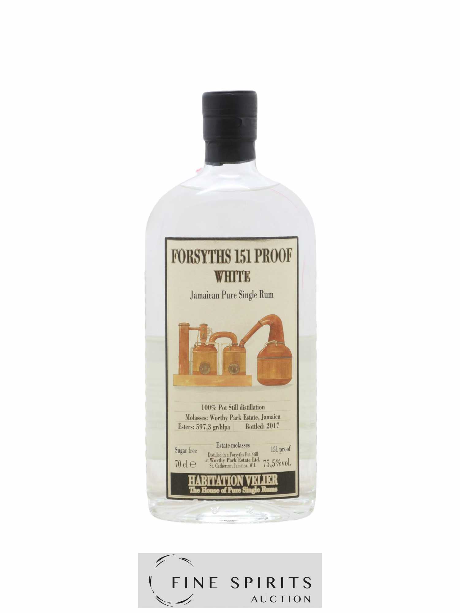 Forsyths Habitation Velier 151 Proof White bottled 2017 - Lot de 1 bouteille - 0