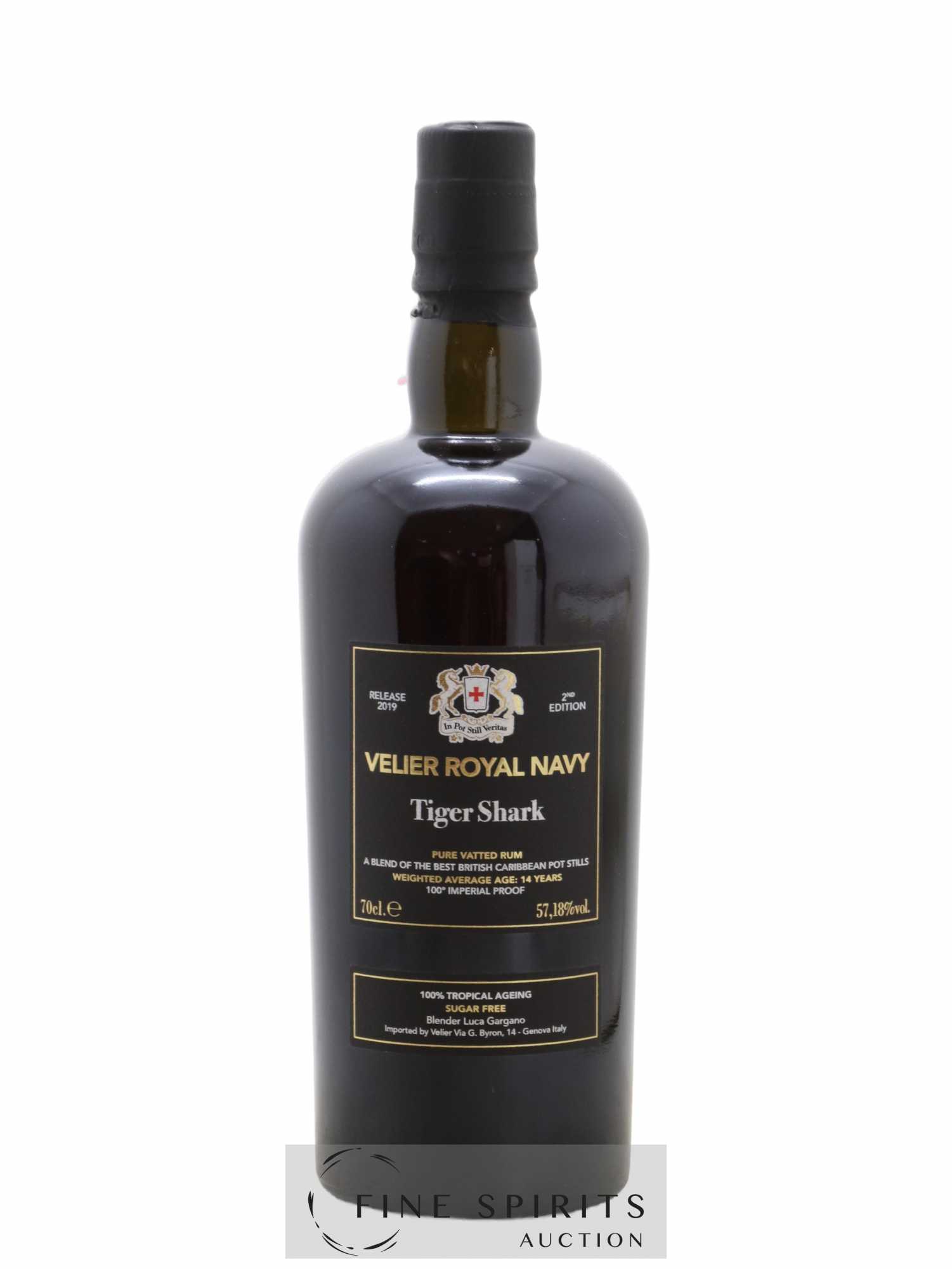 Velier Royal Navy 14 years Of. Tiger Shark 2nd Edition - Release 2019 - Lot de 1 bouteille - 1