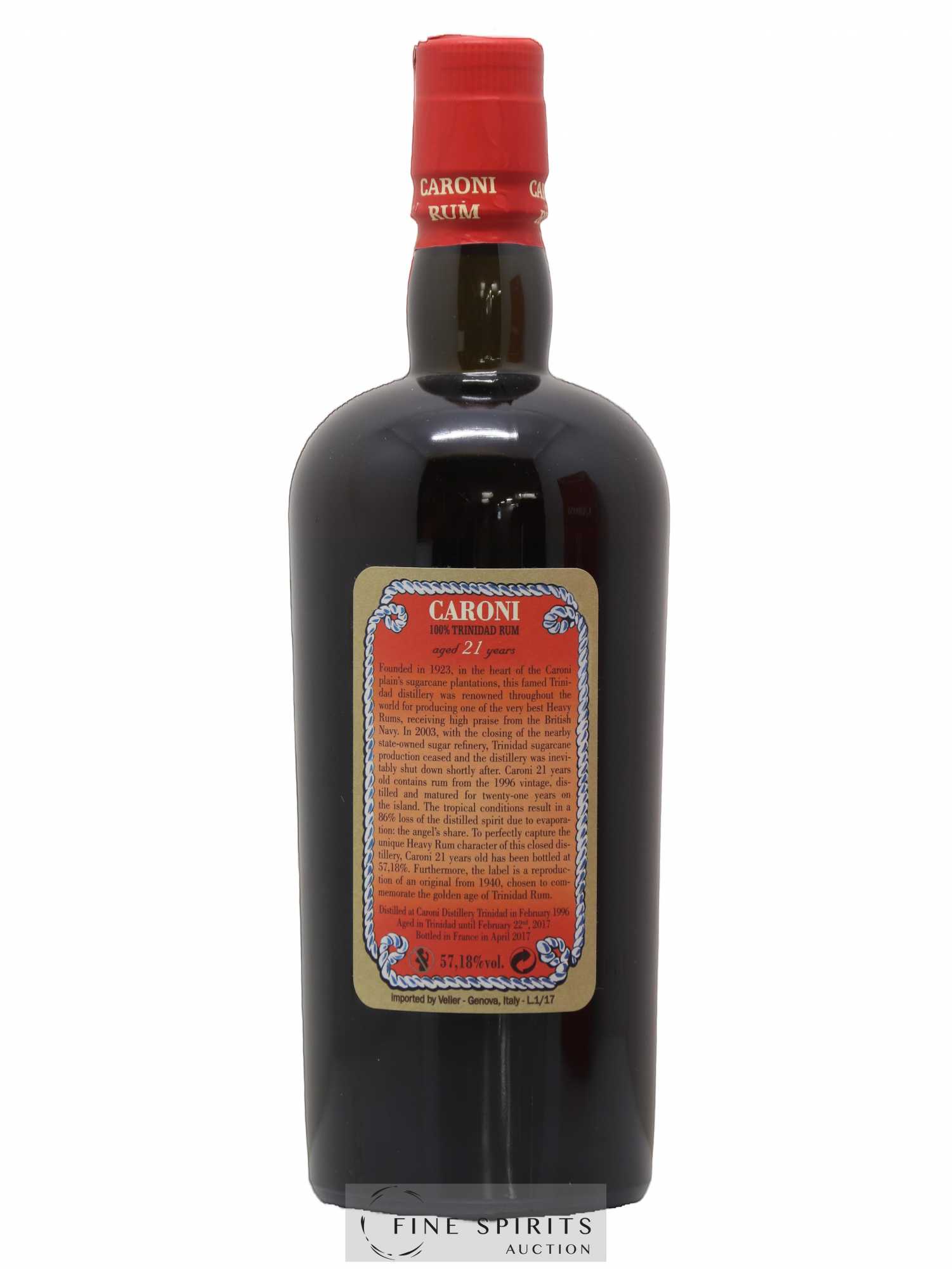Caroni 21 years 1996 Of. 100° Imperial Proof bottled 2017 Velier Extra Strong - Lot de 1 bouteille - 2