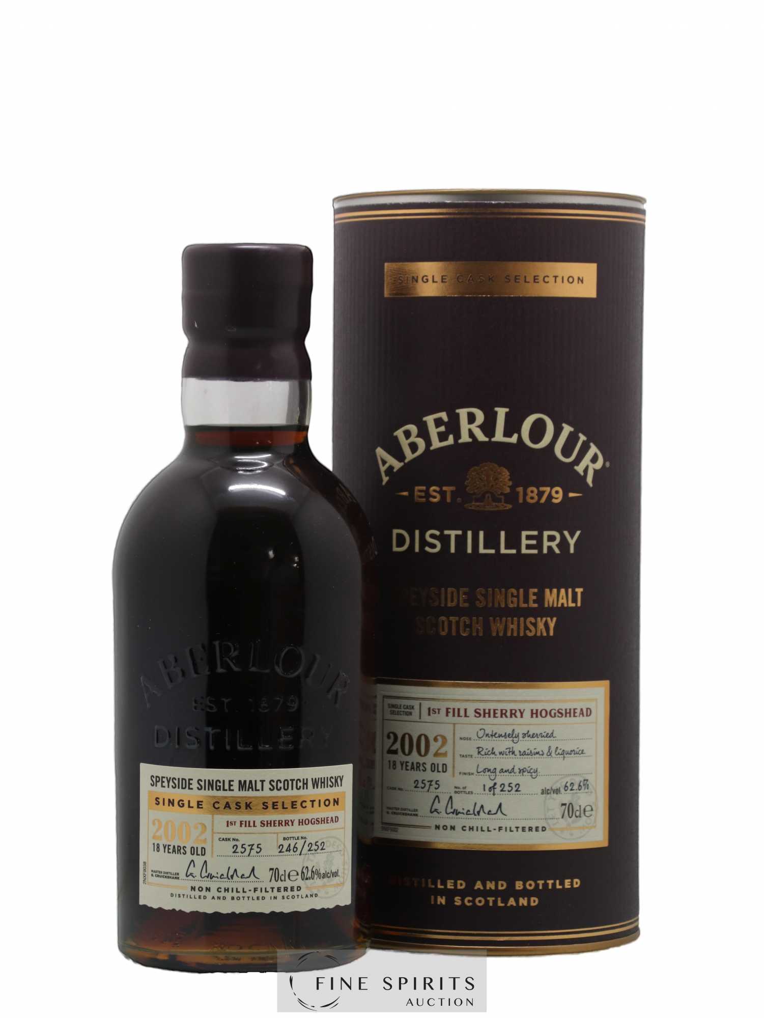 Aberlour 18 years 2002 Of. Cask n°2575 - One of 252 Single Cask Selection - Lot de 1 bouteille - 0