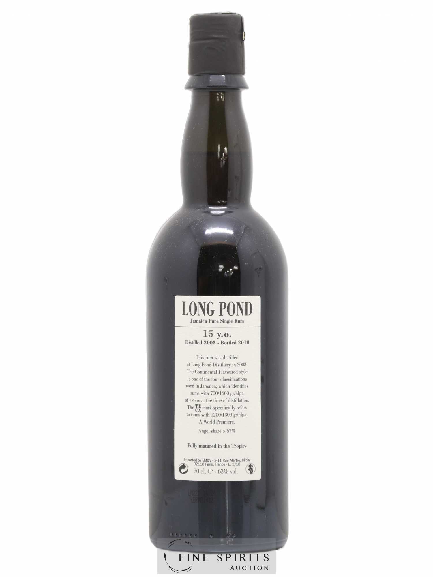 Long Pond 15 years 2003 Of. Mark TECA - One of 2484 - bottled 2018 LM&V National Rums of Jamaica - Lot de 1 bouteille - 2