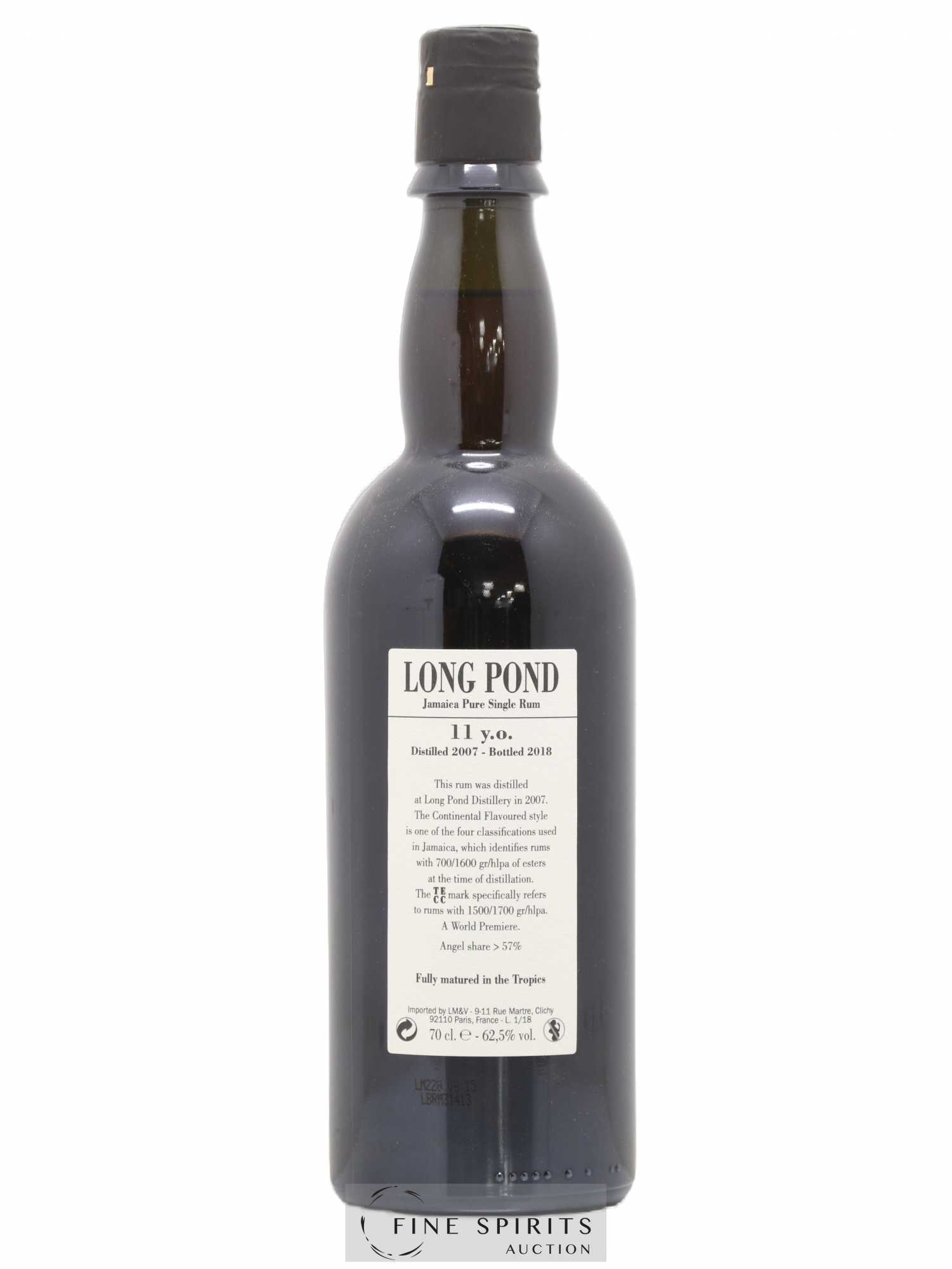 Long Pond 11 years 2007 Of. Mark TECC - One of 3325 - bottled 2018 LM&V National Rums of Jamaica - Lot de 1 bouteille - 2