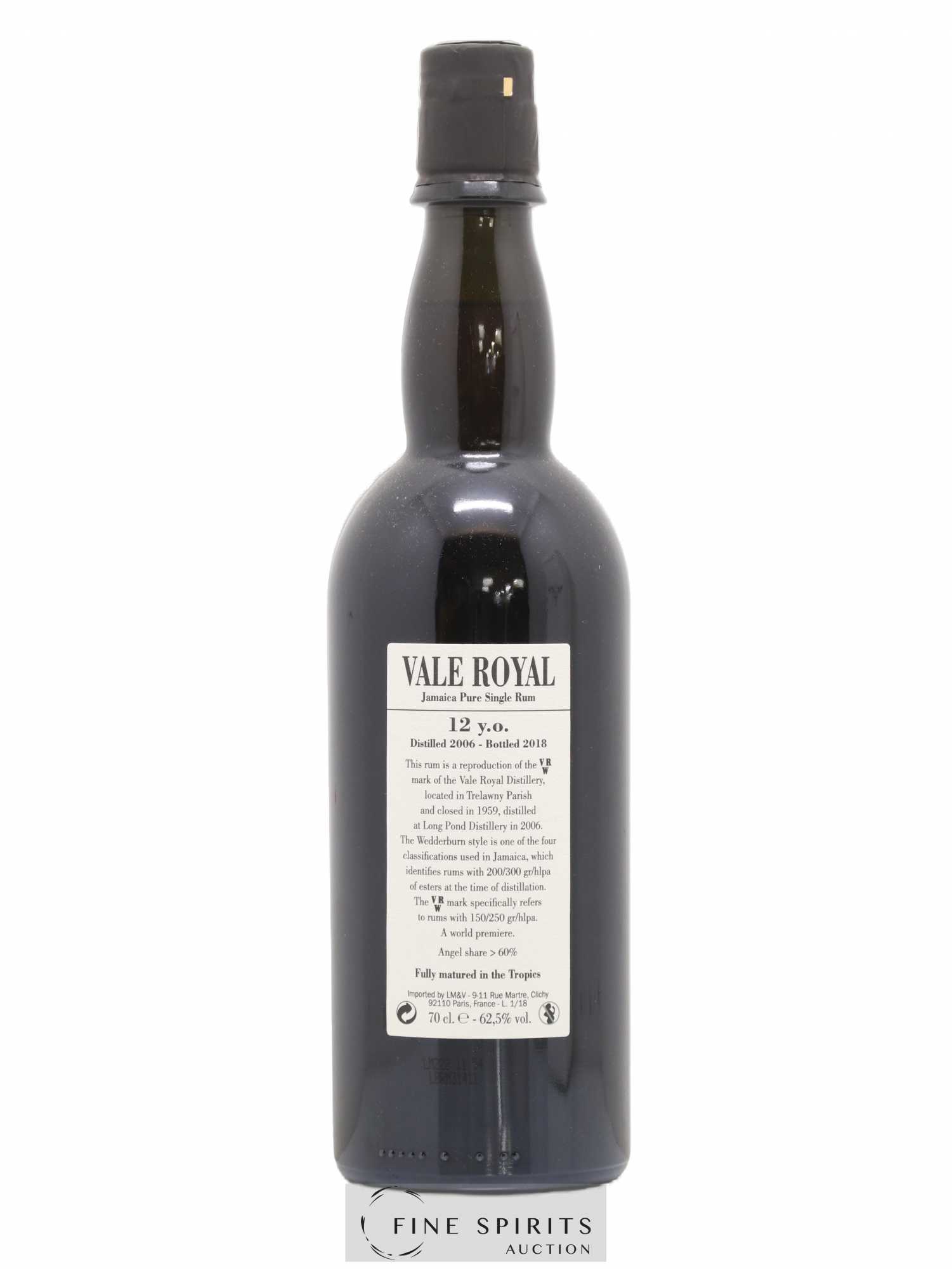 Vale Royal 12 years 2006 Velier VRW One of 3412 - bottled 2018 - Lot de 1 bouteille - 2