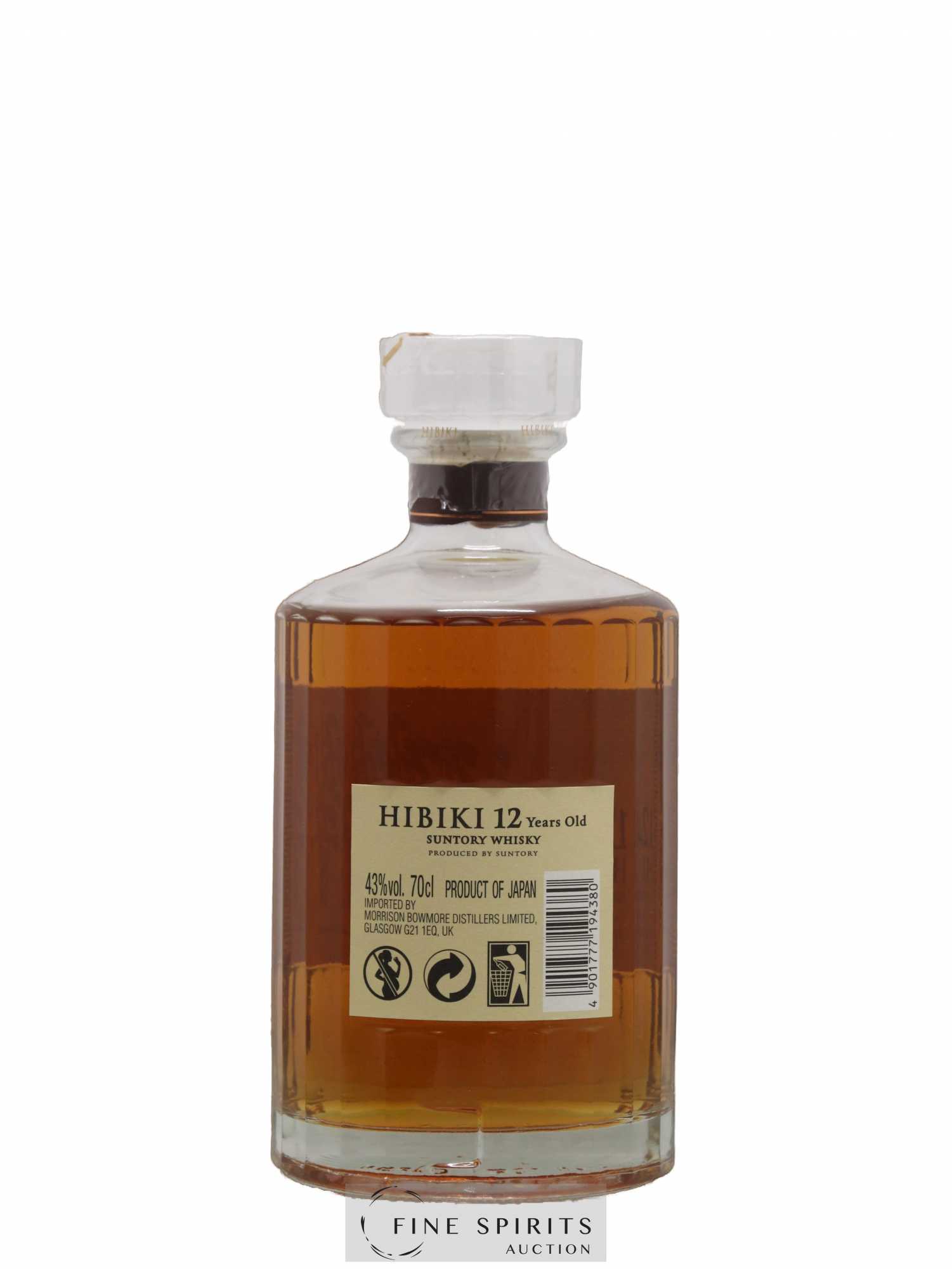 Hibiki 12 years Of. Suntory (70cl.) - Lot de 1 bouteille - 2