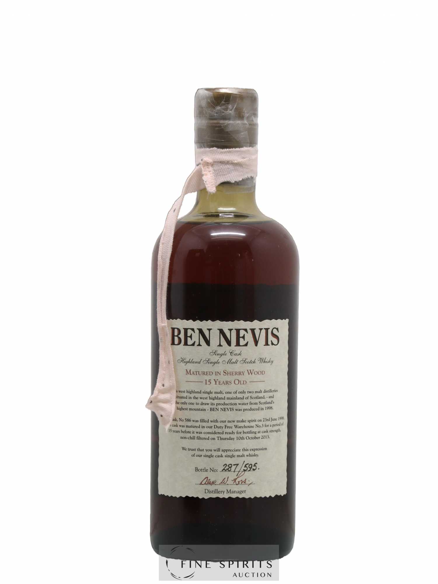 Ben Nevis 15 years 1998 Of. Sherry Cask n°586 - One of 595 - bottled 2013 - Lot de 1 bouteille - 2