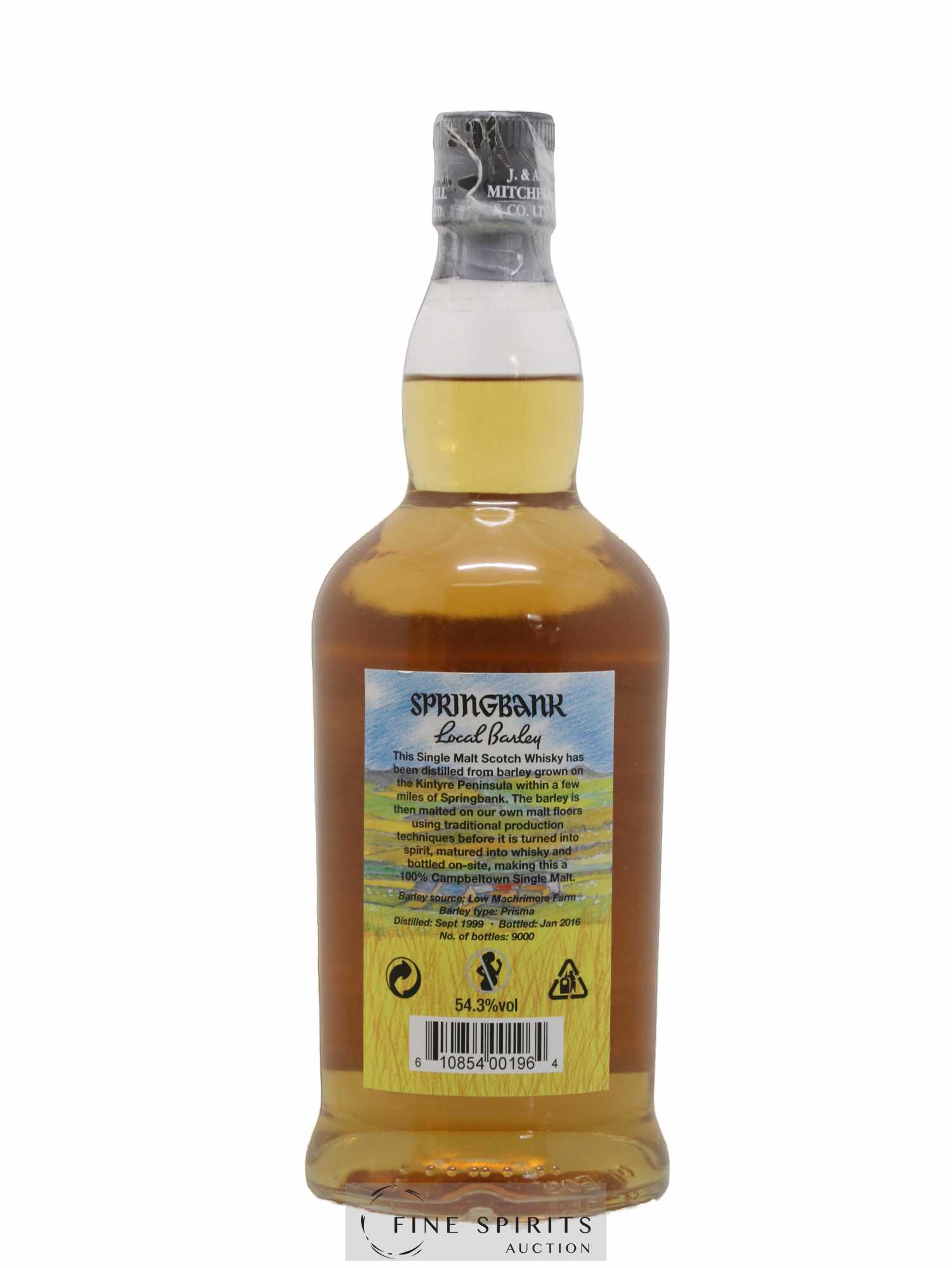 Springbank 16 years 1999 Of. Local Barley One of 9000 - bottled 2016 - Lot de 1 bouteille - 2