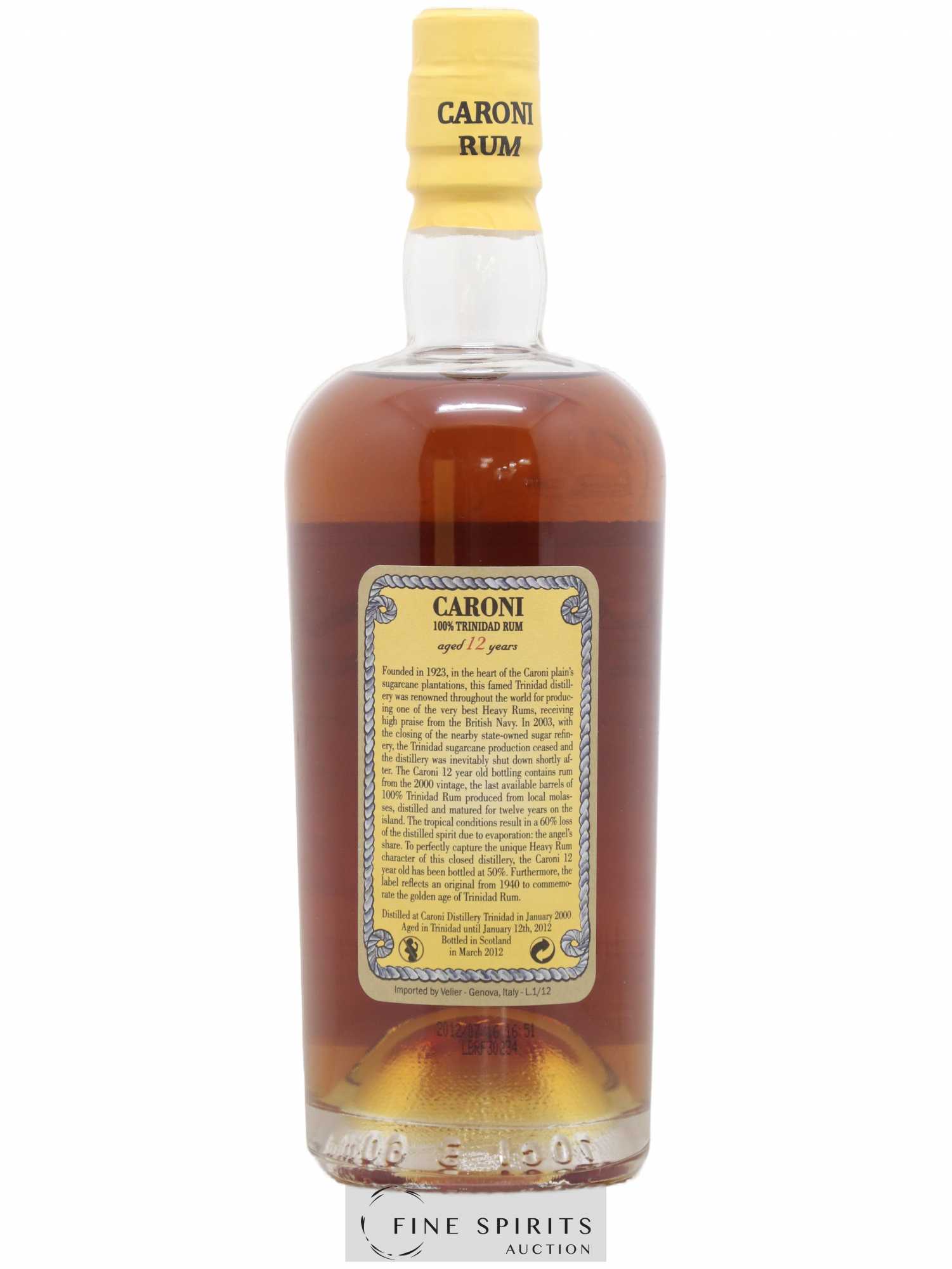 Caroni 12 years 2000 Velier 100° Proof bottled 2012 Extra Strong - Lot de 1 bouteille - 2