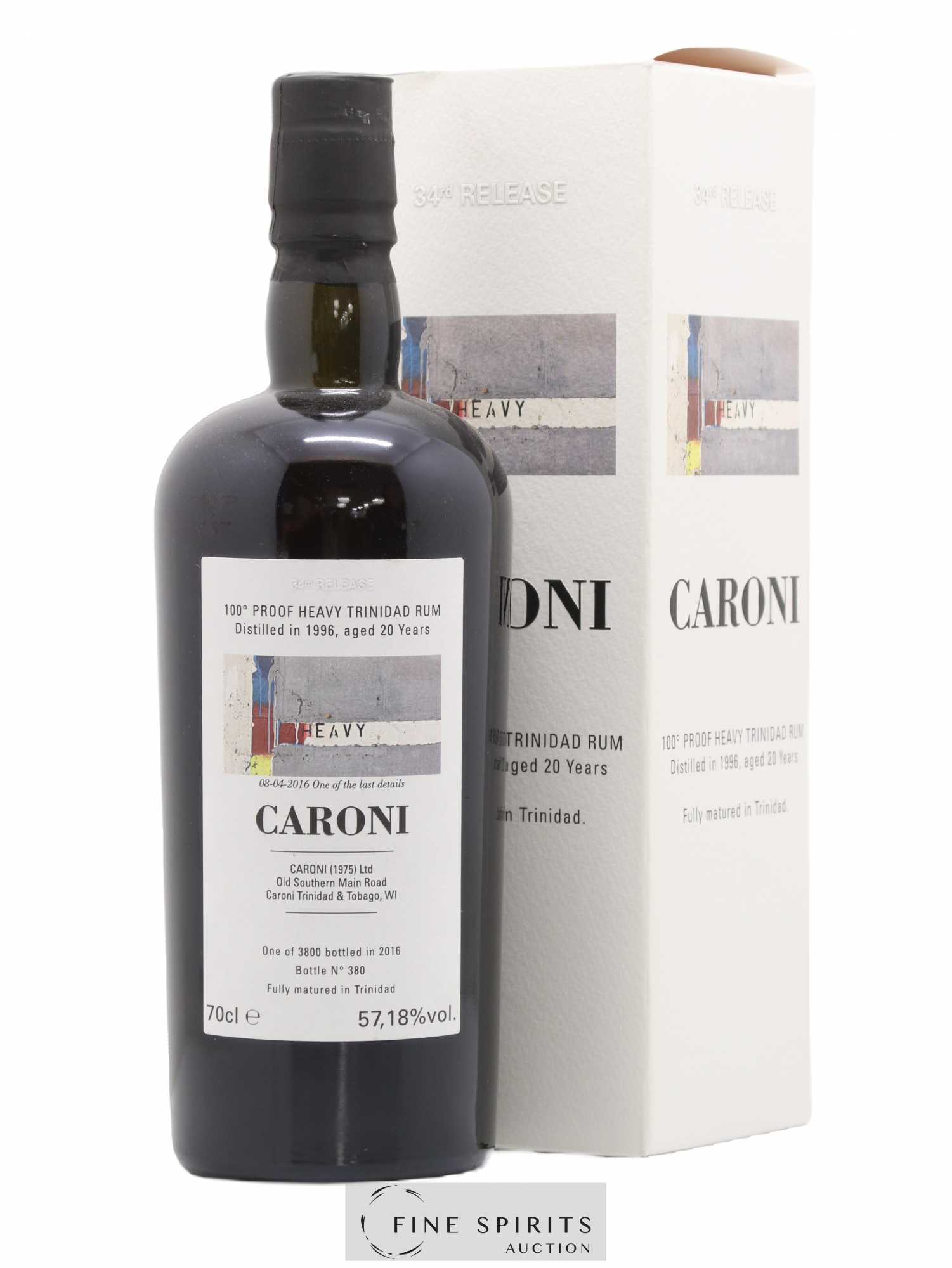 Caroni 20 years 1996 Velier The Heavy Wall 100° Proof 34th Release - One of 3800 - bottled 2016 Special Release - Lot de 1 bouteille - 0