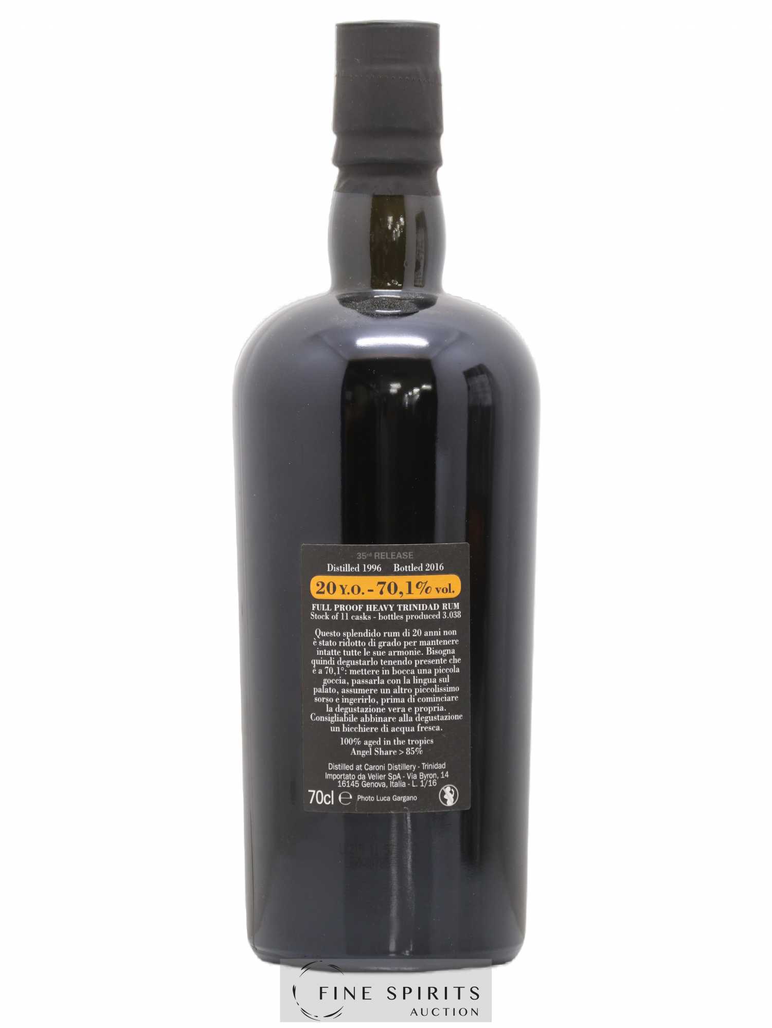 Caroni 20 years 1996 Velier Trespassers 35th Release - 3038 bottles - bottled 2016 Full Proof - Lot de 1 bouteille - 2