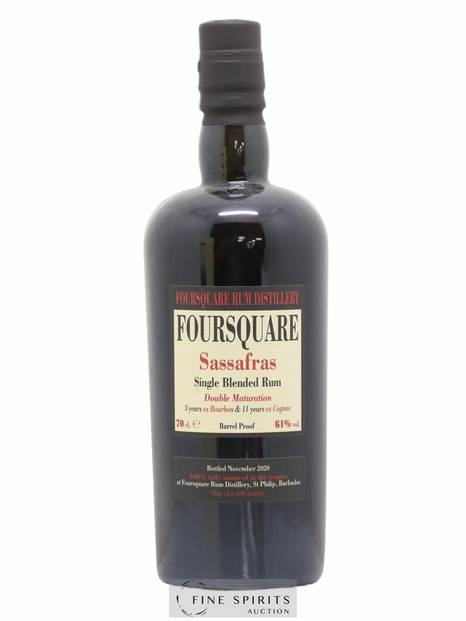 Foursquare Of. Sassafras Barrel Proof - One of 6000 - bottled 2020 Double Maturation - Lot de 1 bouteille - 1