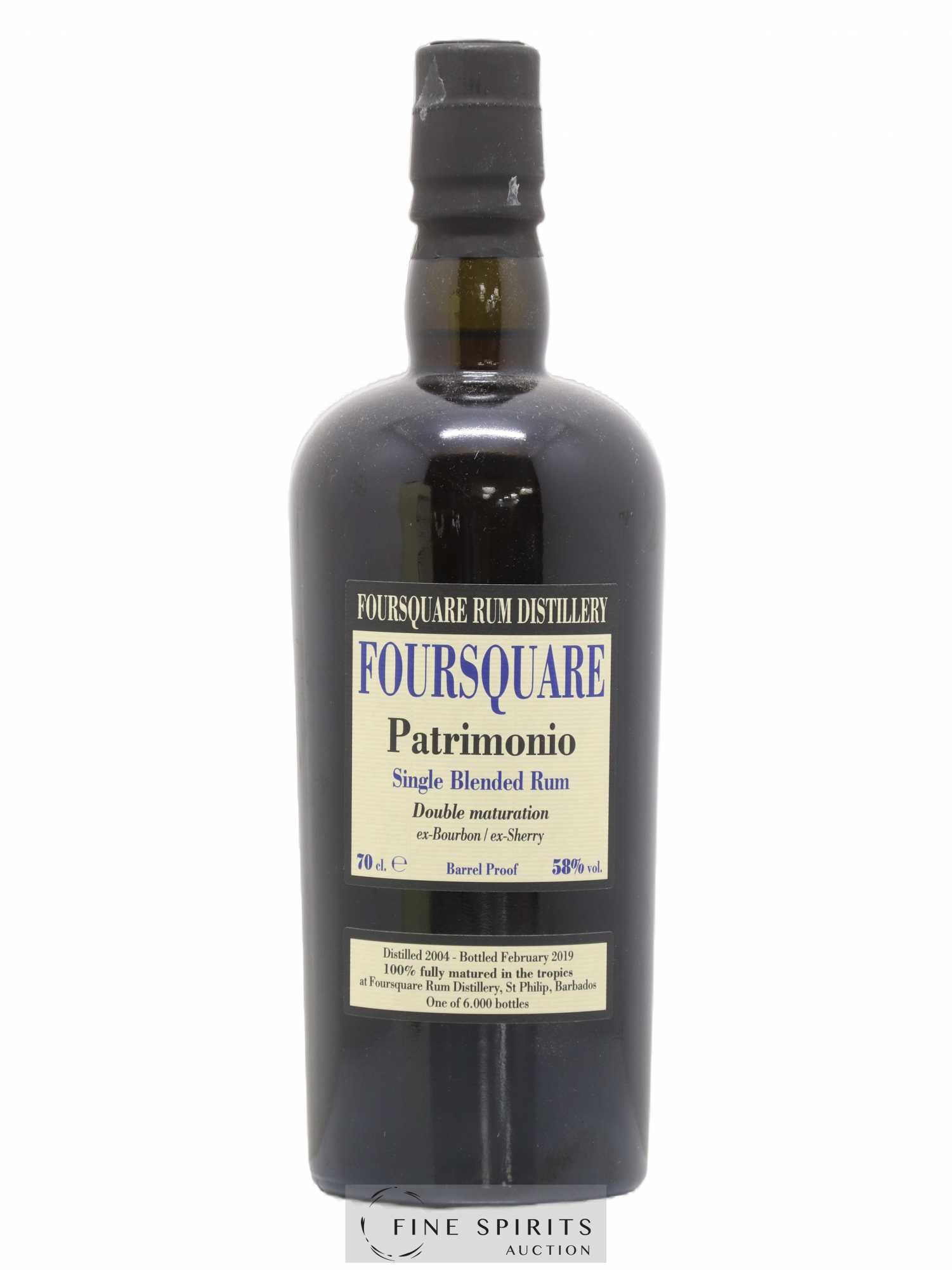 Foursquare 14 years 2004 Of. Patrimonio Double Maturation - One of 6000 - bottled 2019 Velier - Lot de 1 bouteille - 1